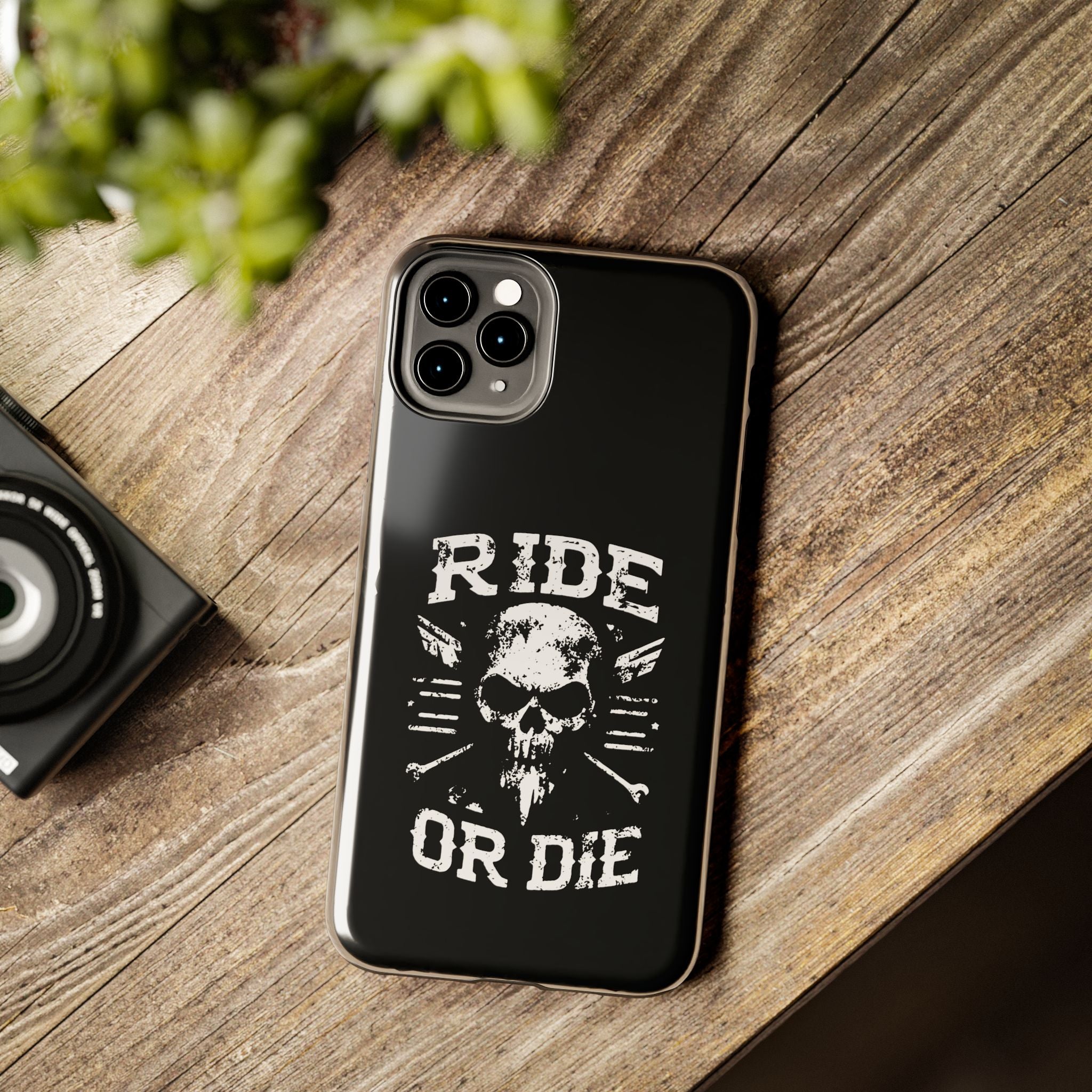 Ride or Die Skull Tough Phone Case | Biker Skull Graphic Phone Case