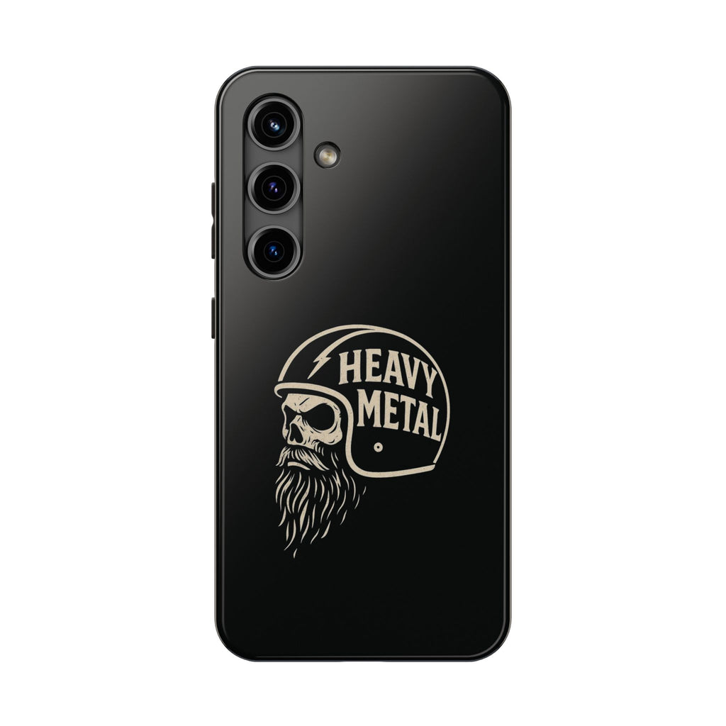 Heavy Metal Skull Tough Phone Case | Biker Helmet Skull Graphic Phone Case