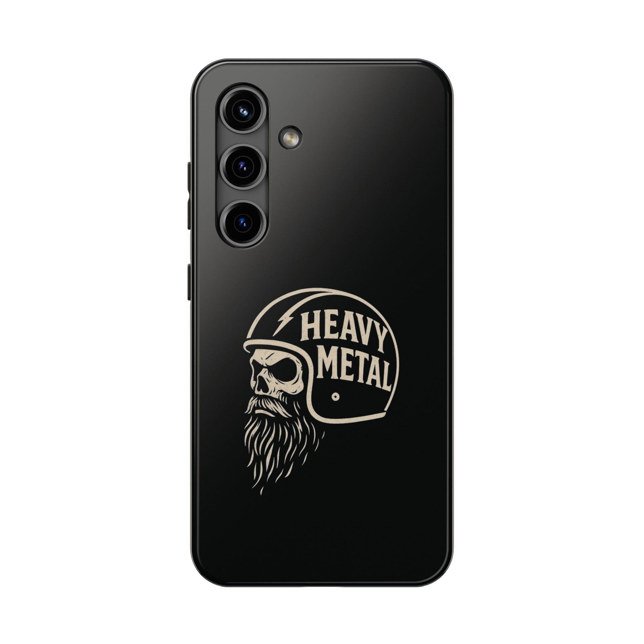Heavy Metal Skull Tough Phone Case | Biker Helmet Skull Graphic Phone Case