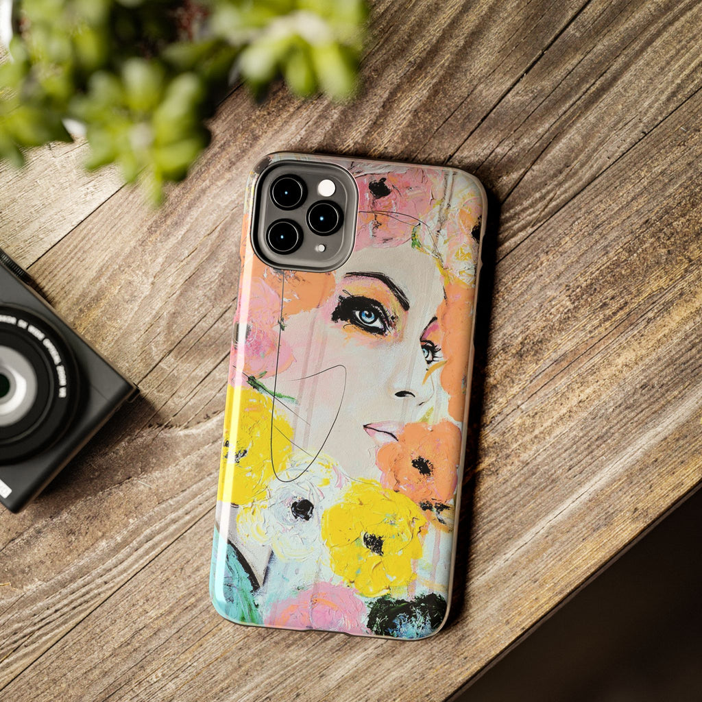 Vogue Inspired Floral Portrait Tough Phone Case | Feminine Fashion Art Phone Case