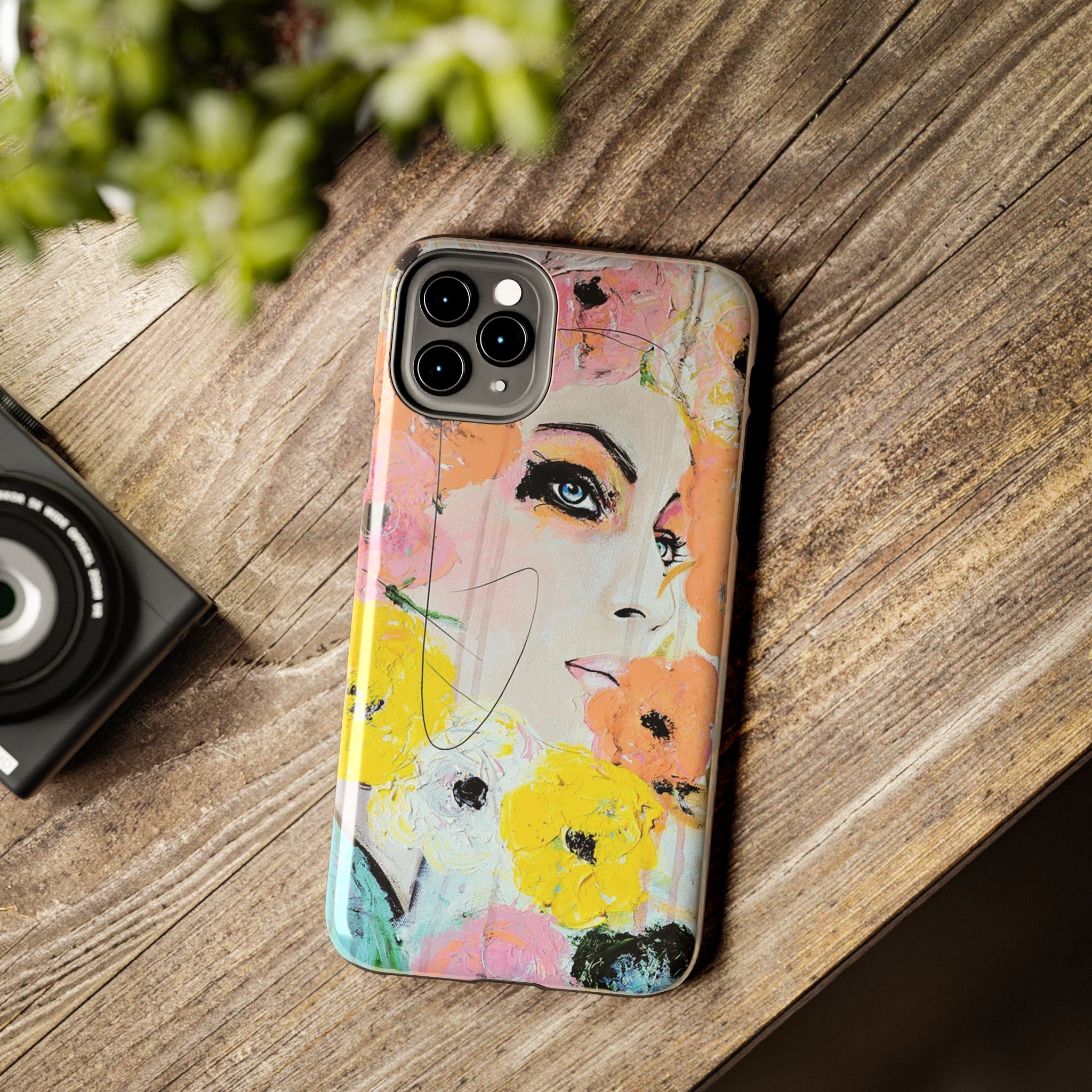 Vogue Inspired Floral Portrait Tough Phone Case | Feminine Fashion Art Phone Case