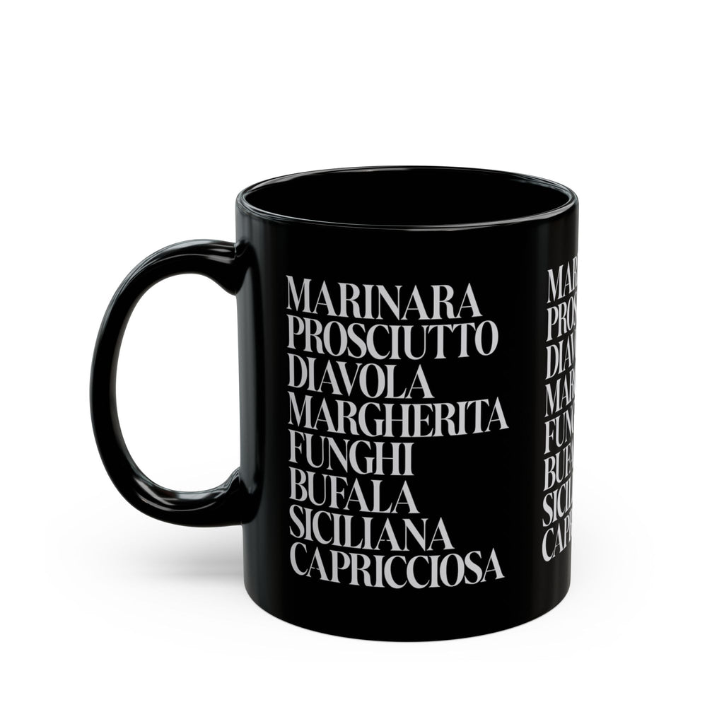 Italian Pizza Menu Ingredient 11oz Coffee Mug | Minimalist Pizza Lover Coffee Cup