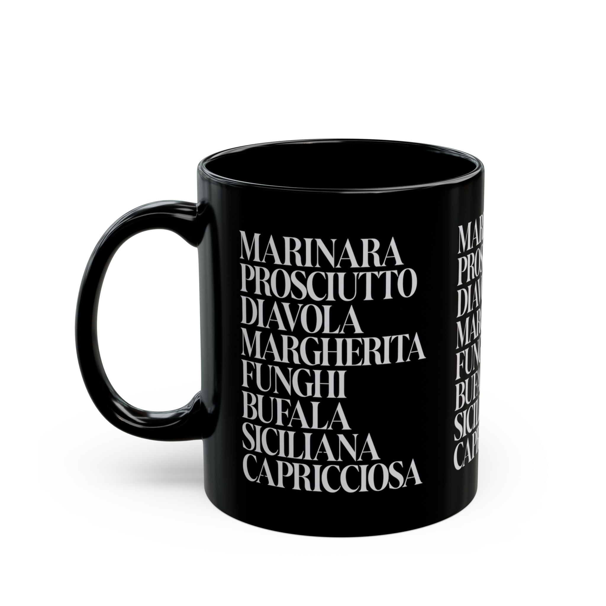 Italian Pizza Menu Ingredient 11oz Coffee Mug | Minimalist Pizza Lover Coffee Cup