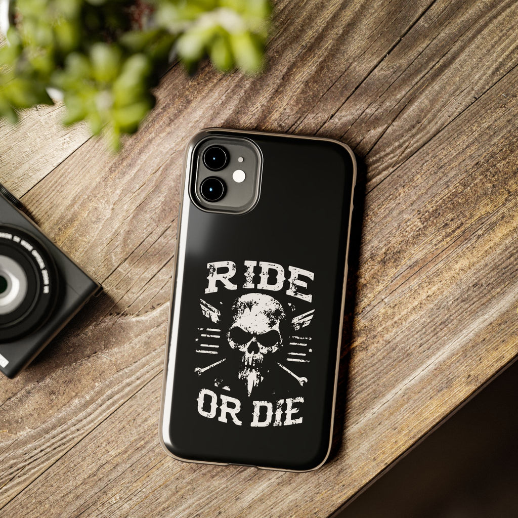Ride or Die Skull Tough Phone Case | Biker Skull Graphic Phone Case