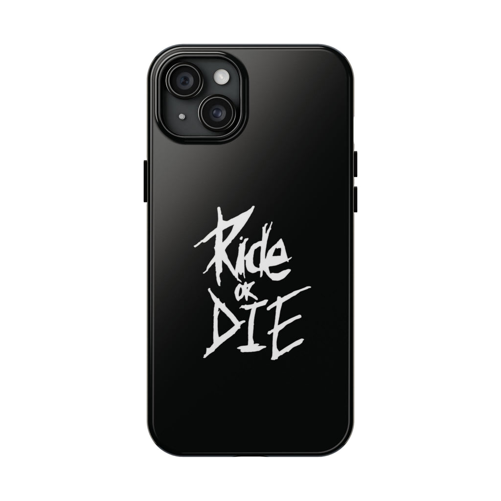 Ride or Die Skull Tough Phone Case | Edgy Script Biker Style Phone Case