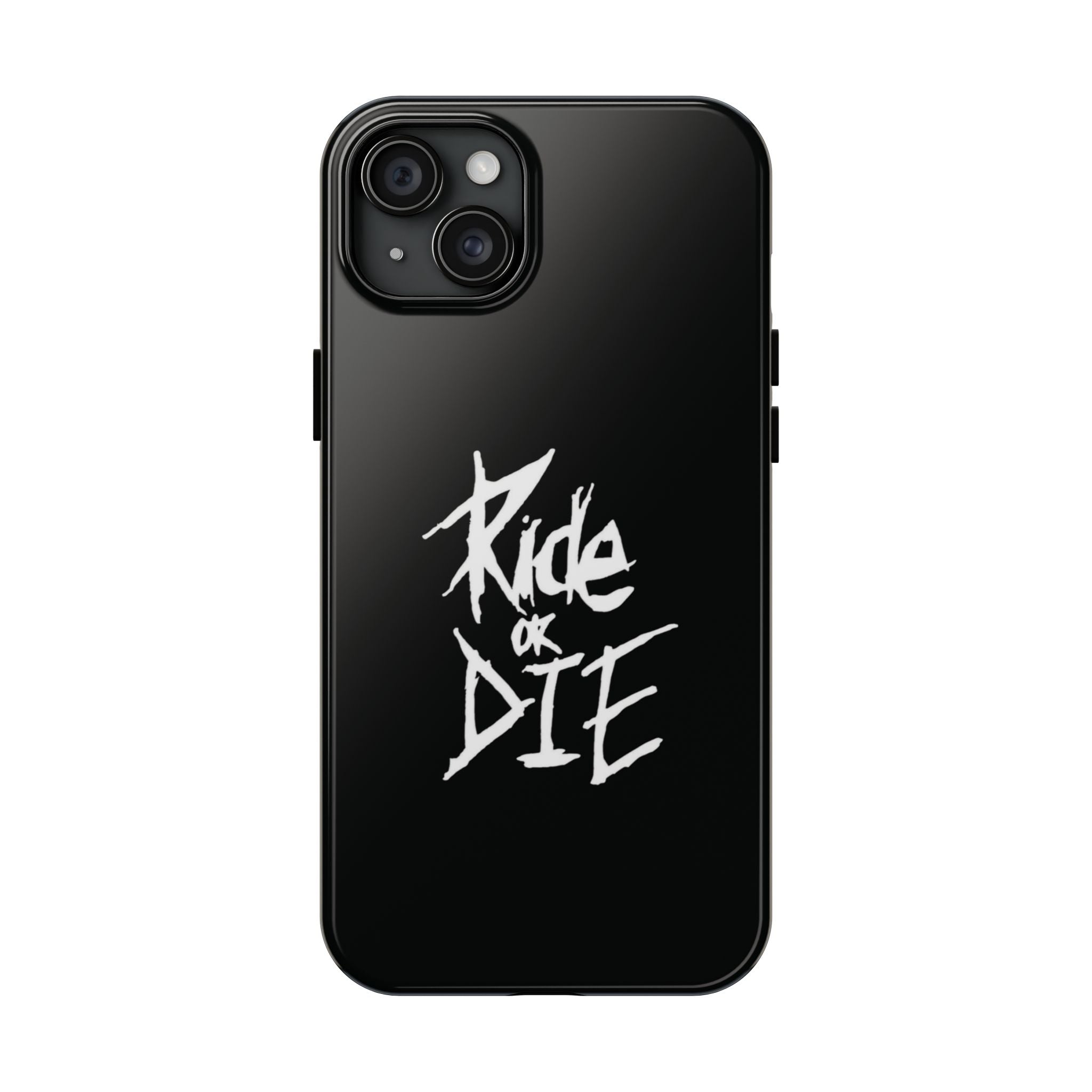 Ride or Die Skull Tough Phone Case | Edgy Script Biker Style Phone Case