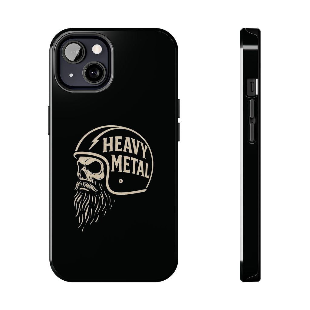 Heavy Metal Skull Tough Phone Case | Biker Helmet Skull Graphic Phone Case
