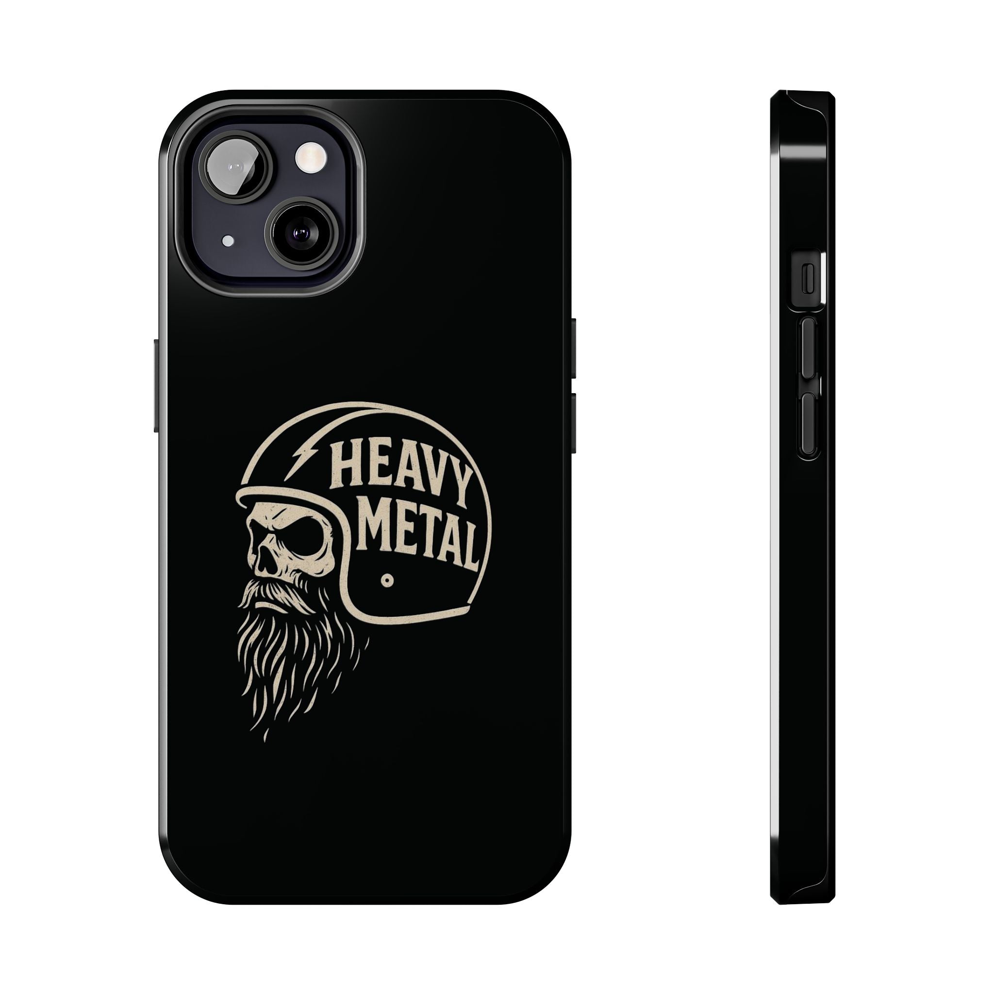 Heavy Metal Skull Tough Phone Case | Biker Helmet Skull Graphic Phone Case