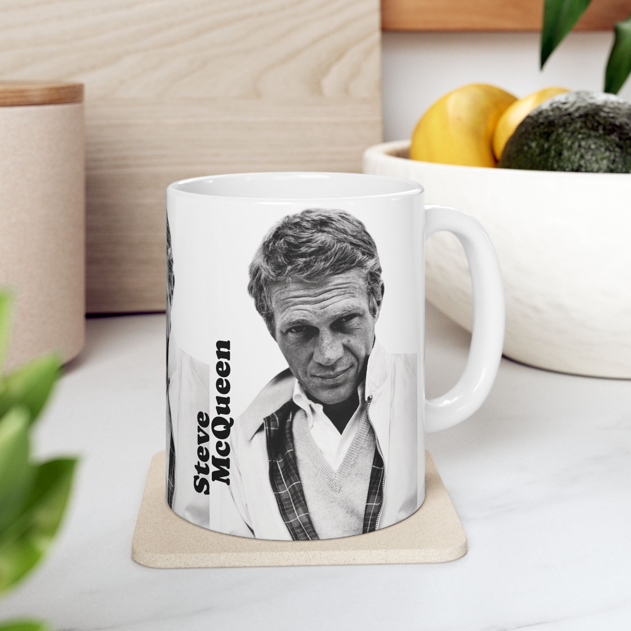 Steve McQueen Classic Hollywood Actor and Icon 11oz White Ceramic Coffee Mug