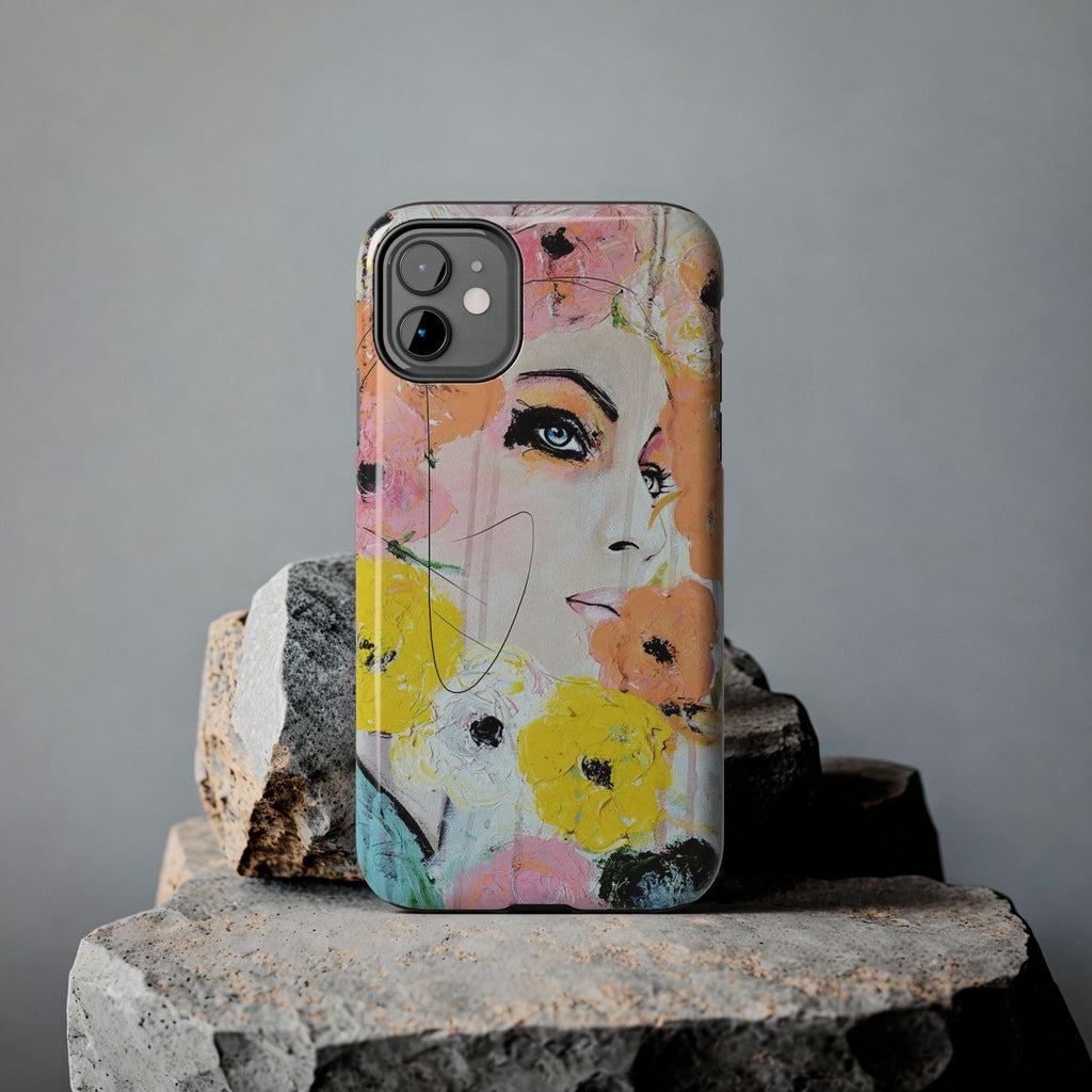 Vogue Inspired Floral Portrait Tough Phone Case | Feminine Fashion Art Phone Case