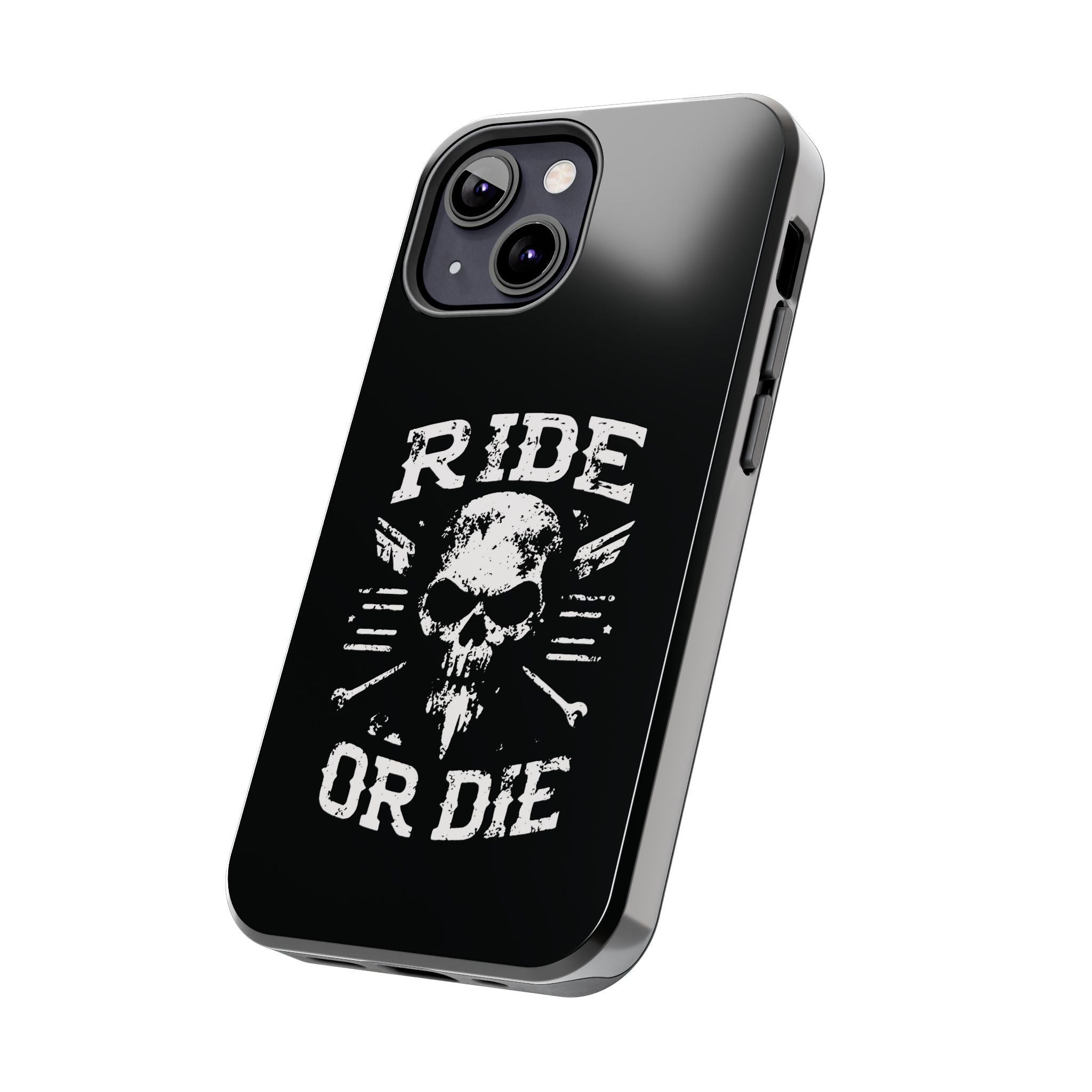 Ride or Die Skull Tough Phone Case | Biker Skull Graphic Phone Case