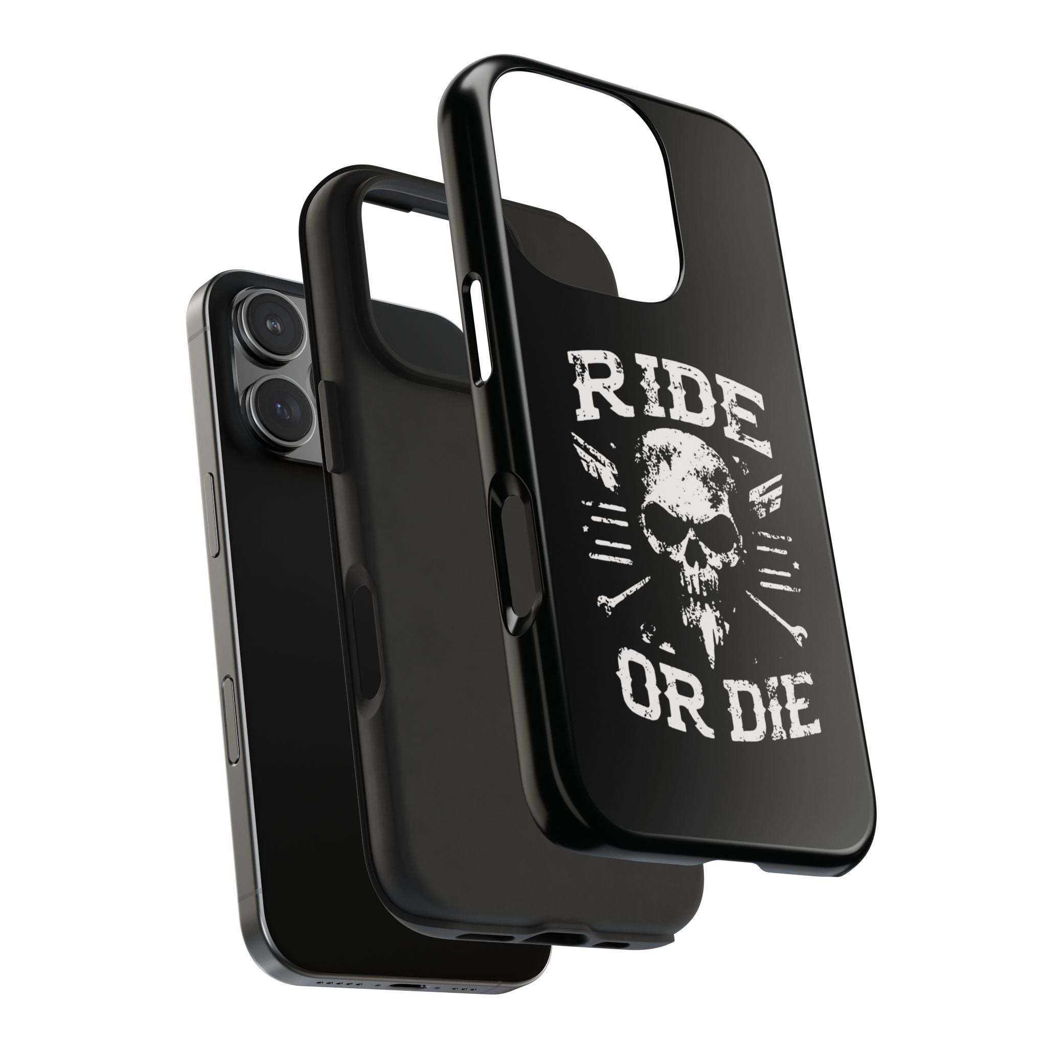Ride or Die Skull Tough Phone Case | Biker Skull Graphic Phone Case