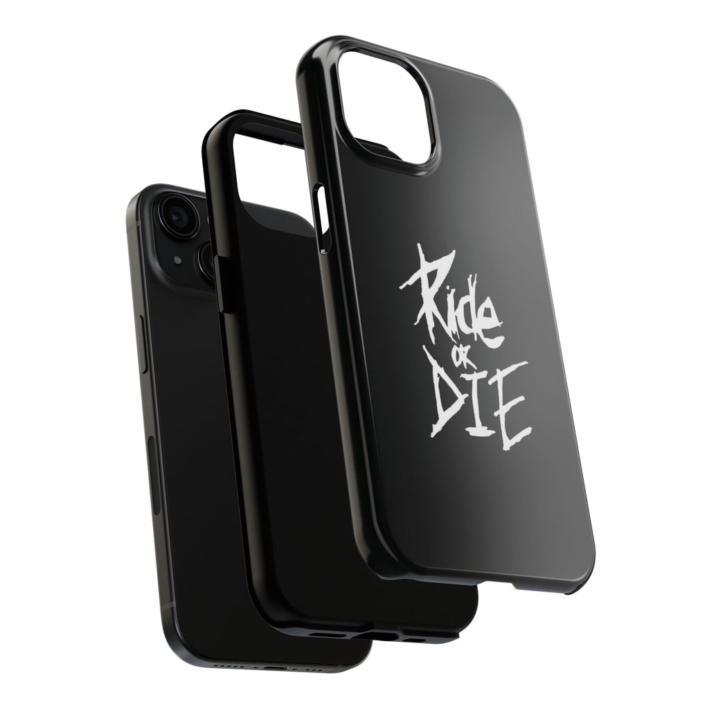 Ride or Die Skull Tough Phone Case | Edgy Script Biker Style Phone Case