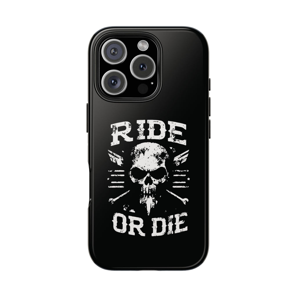 Ride or Die Skull Tough Phone Case | Biker Skull Graphic Phone Case