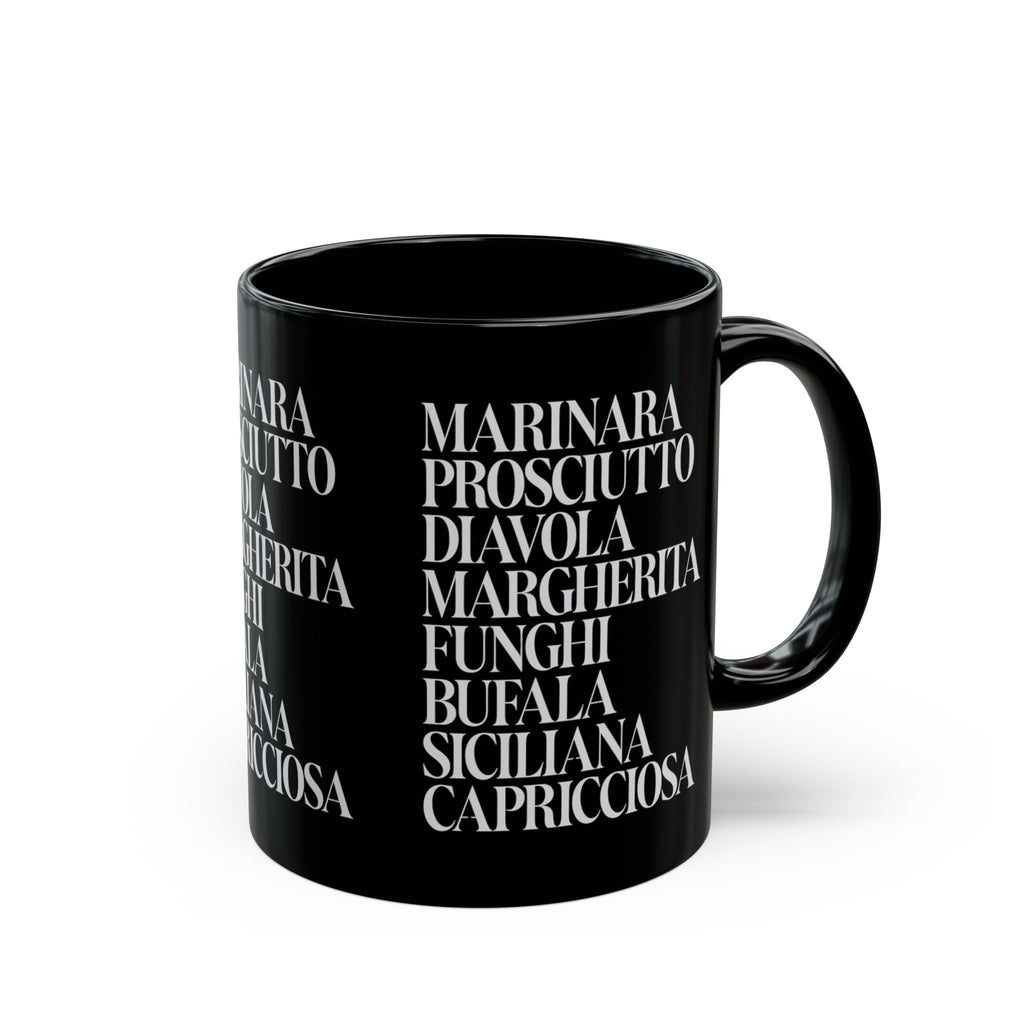 Italian Pizza Menu Ingredient 11oz Coffee Mug | Minimalist Pizza Lover Coffee Cup