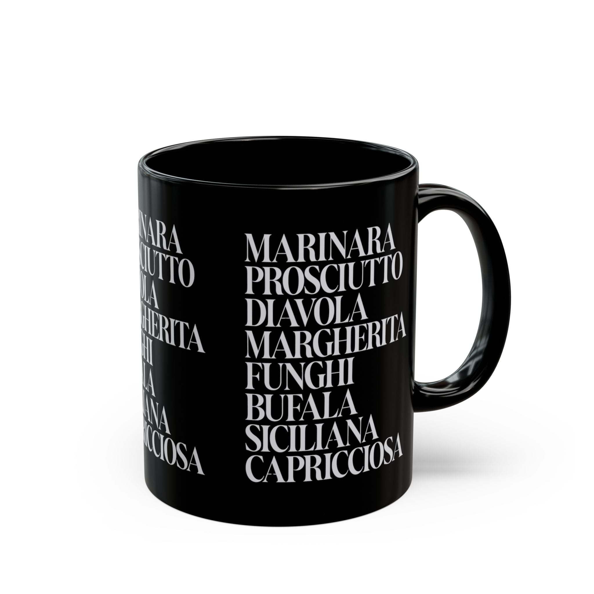 Italian Pizza Menu Ingredient 11oz Coffee Mug | Minimalist Pizza Lover Coffee Cup