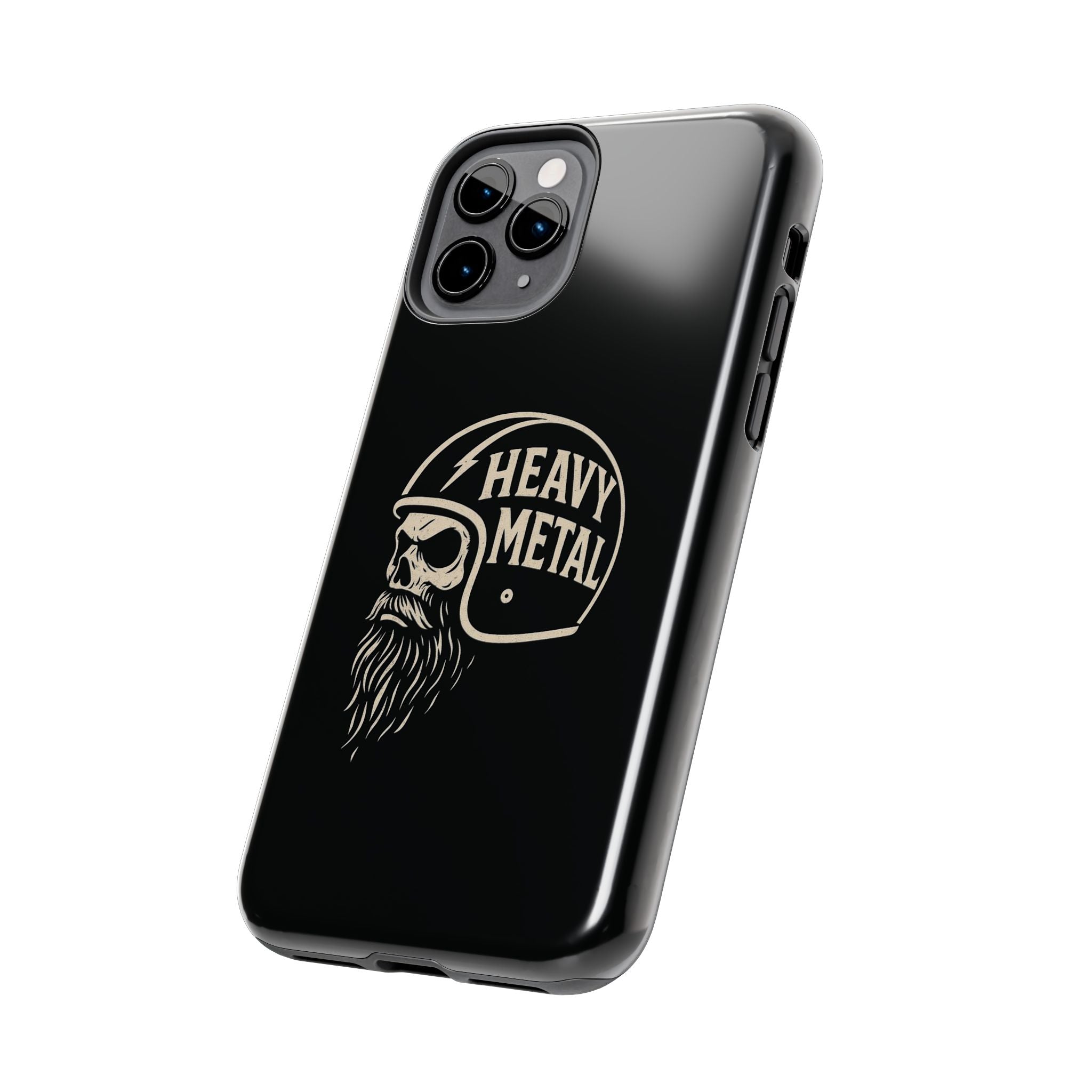 Heavy Metal Skull Tough Phone Case | Biker Helmet Skull Graphic Phone Case