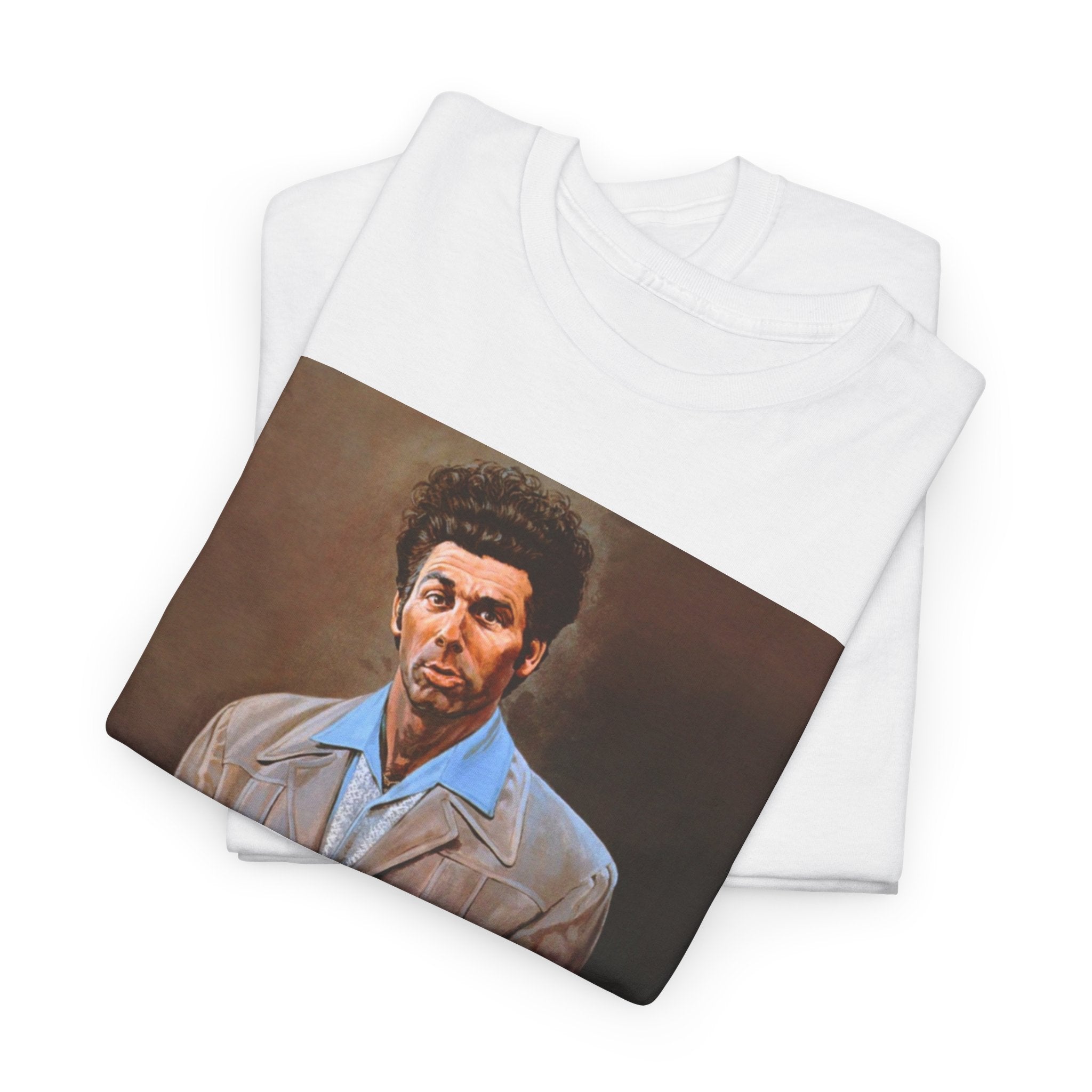 Seinfeld Cosmo Kramer the beloved character T-Shirt with his pained protrait artwork (2 Colors)