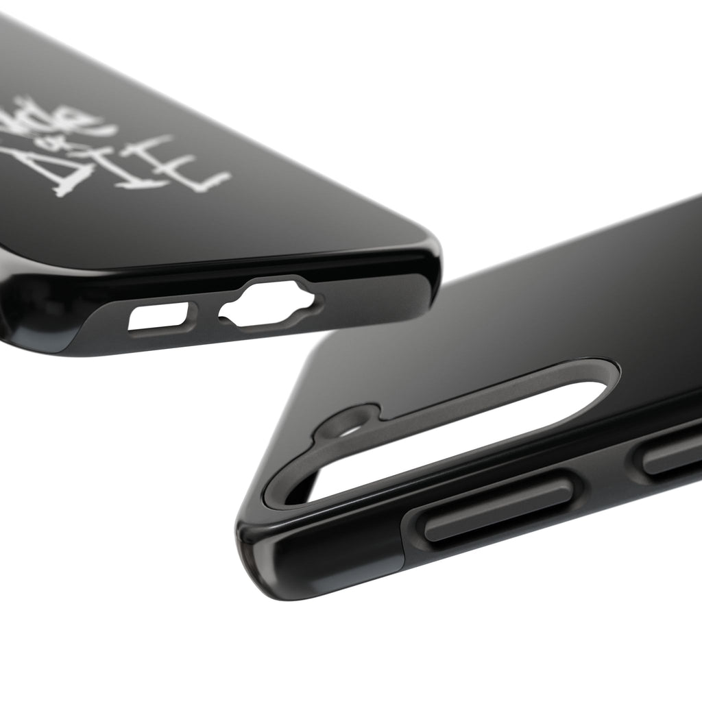 Ride or Die Skull Tough Phone Case | Edgy Script Biker Style Phone Case