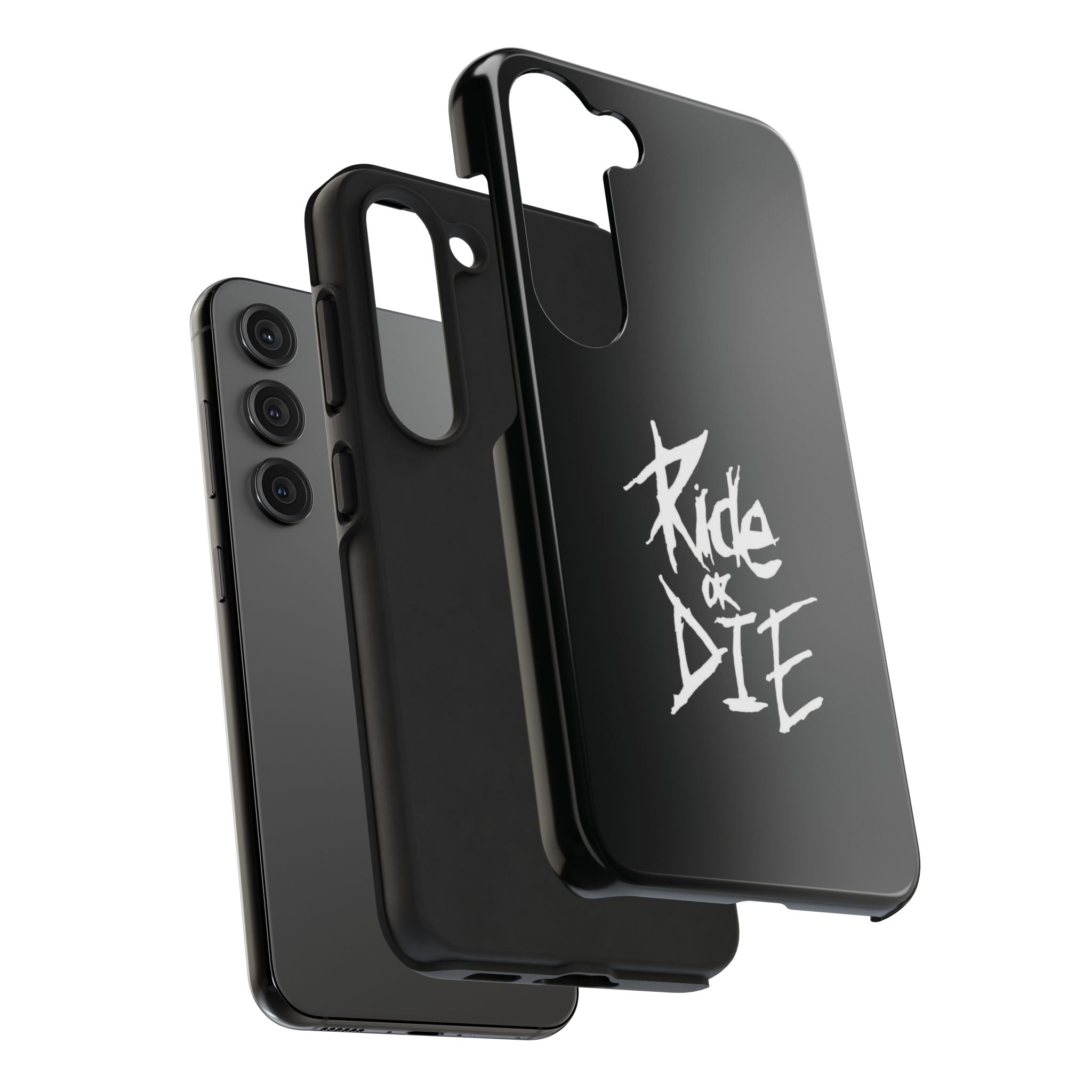 Ride or Die Skull Tough Phone Case | Edgy Script Biker Style Phone Case