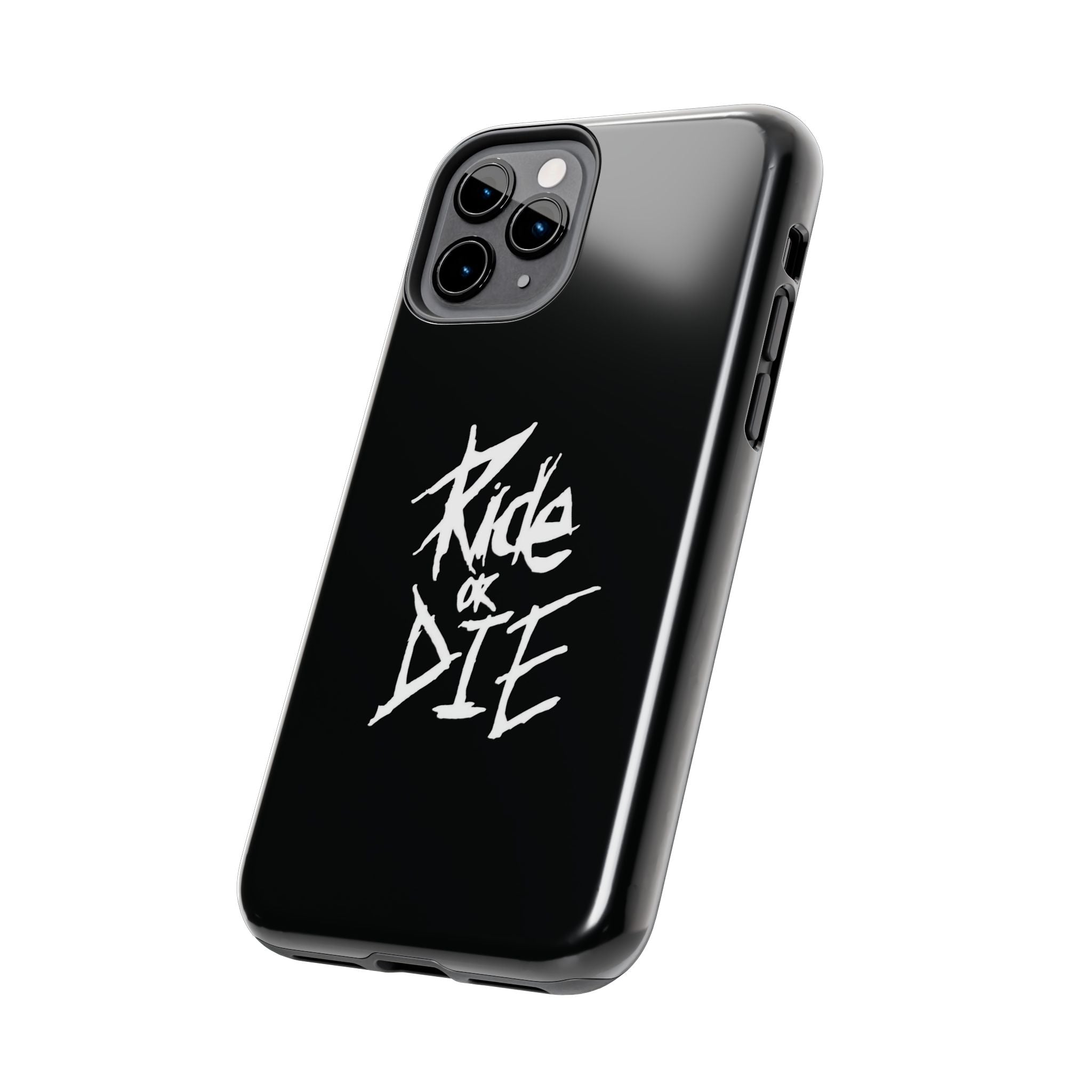 Ride or Die Skull Tough Phone Case | Edgy Script Biker Style Phone Case