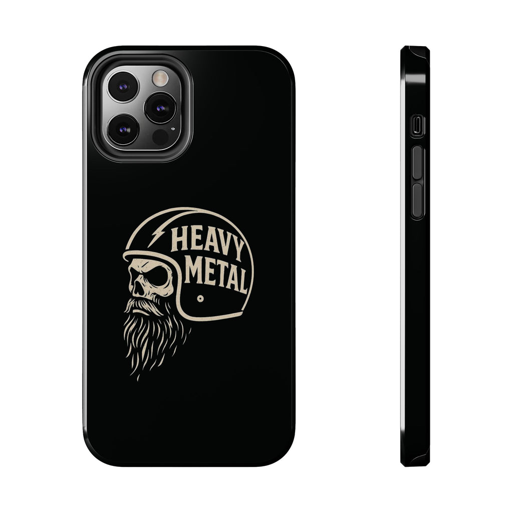 Heavy Metal Skull Tough Phone Case | Biker Helmet Skull Graphic Phone Case