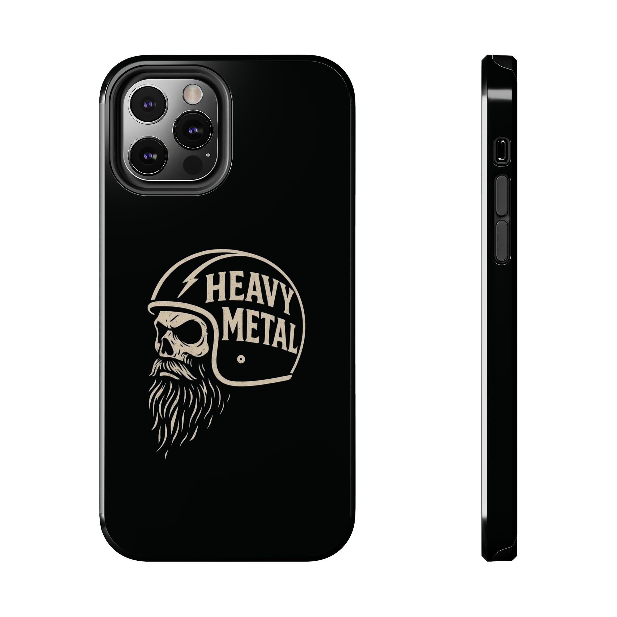 Heavy Metal Skull Tough Phone Case | Biker Helmet Skull Graphic Phone Case