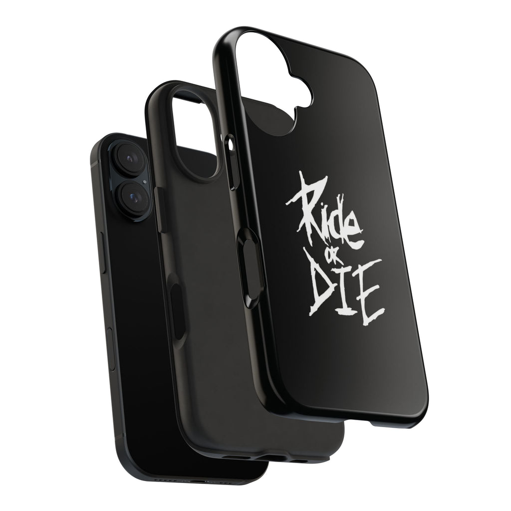 Ride or Die Skull Tough Phone Case | Edgy Script Biker Style Phone Case