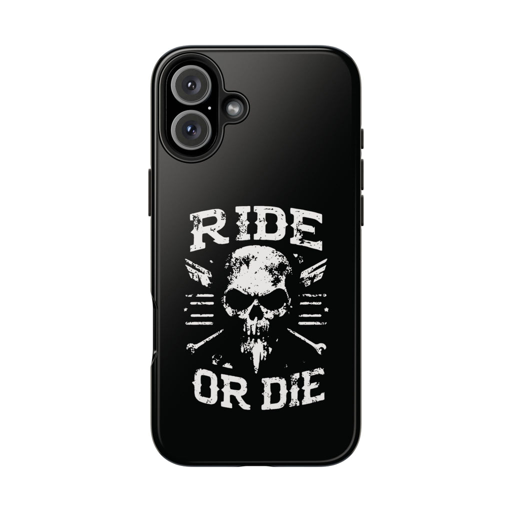 Ride or Die Skull Tough Phone Case | Biker Skull Graphic Phone Case