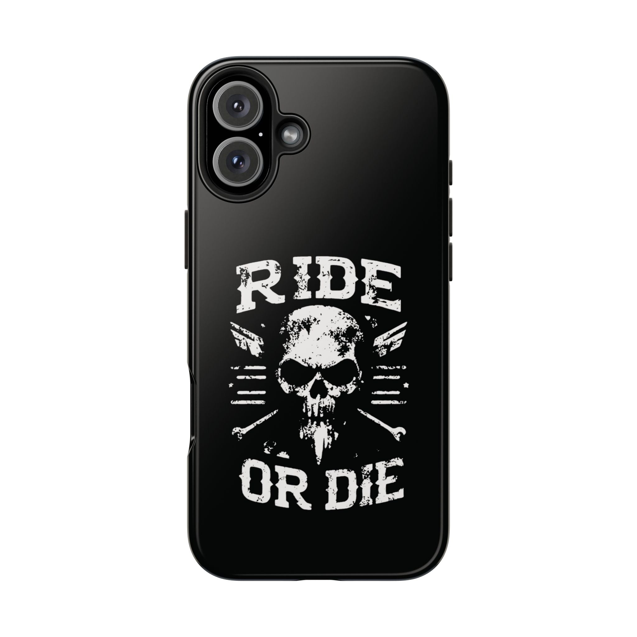 Ride or Die Skull Tough Phone Case | Biker Skull Graphic Phone Case