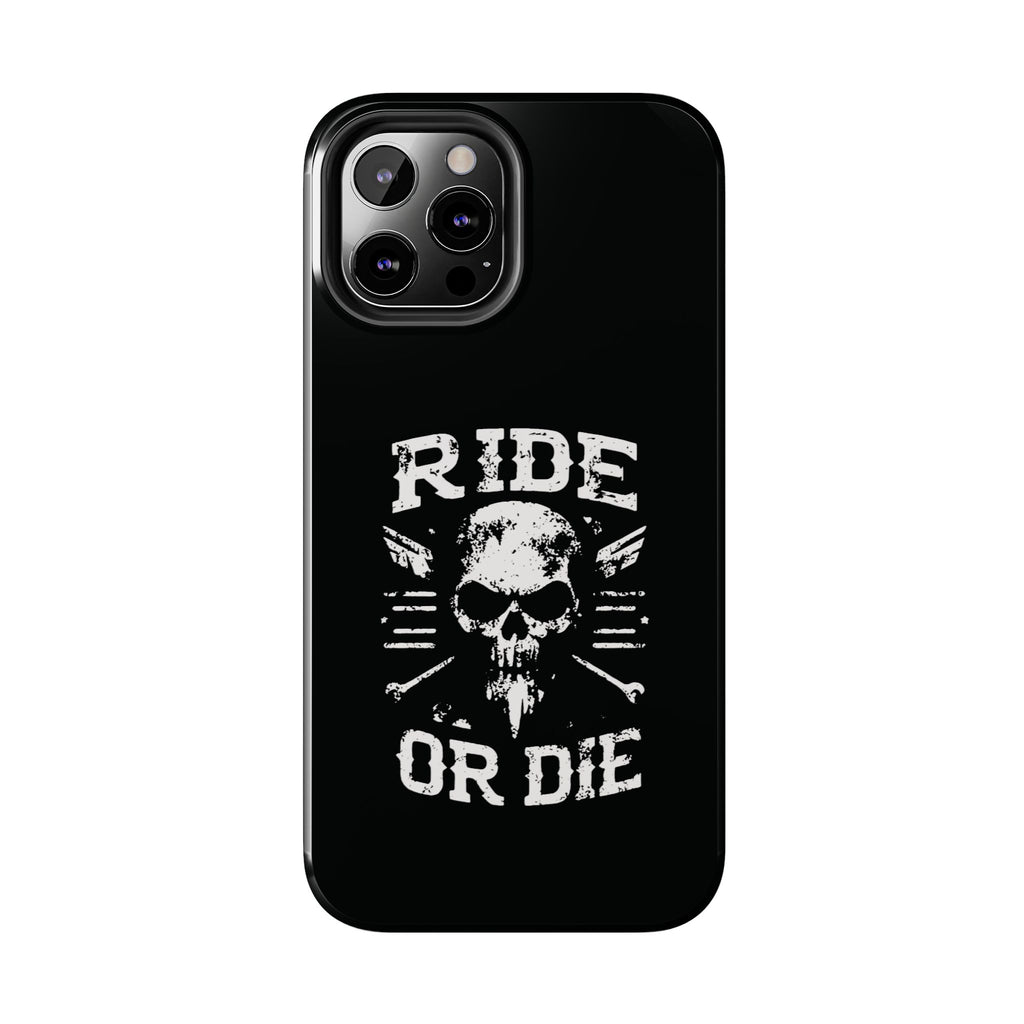 Ride or Die Skull Tough Phone Case | Biker Skull Graphic Phone Case