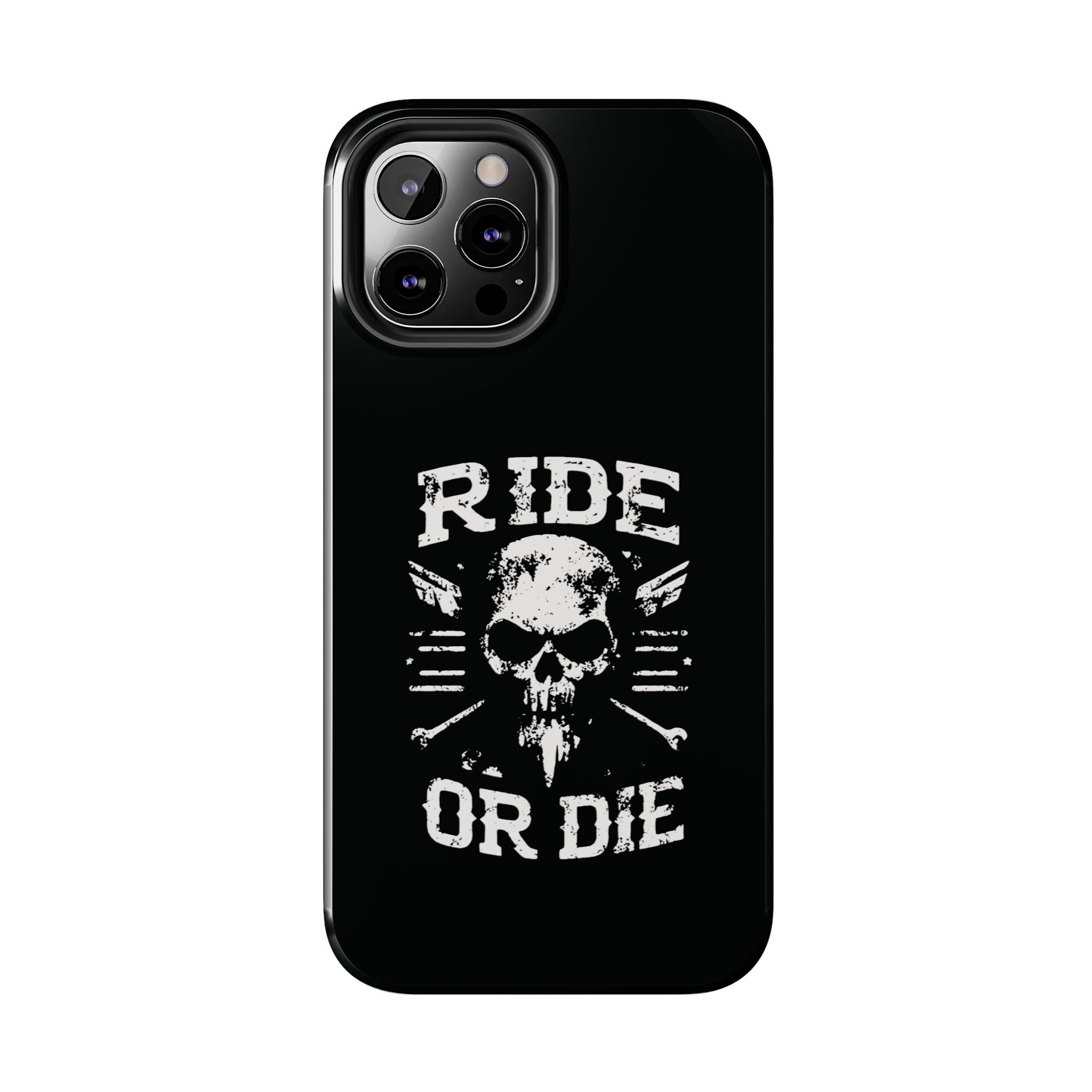 Ride or Die Skull Tough Phone Case | Biker Skull Graphic Phone Case