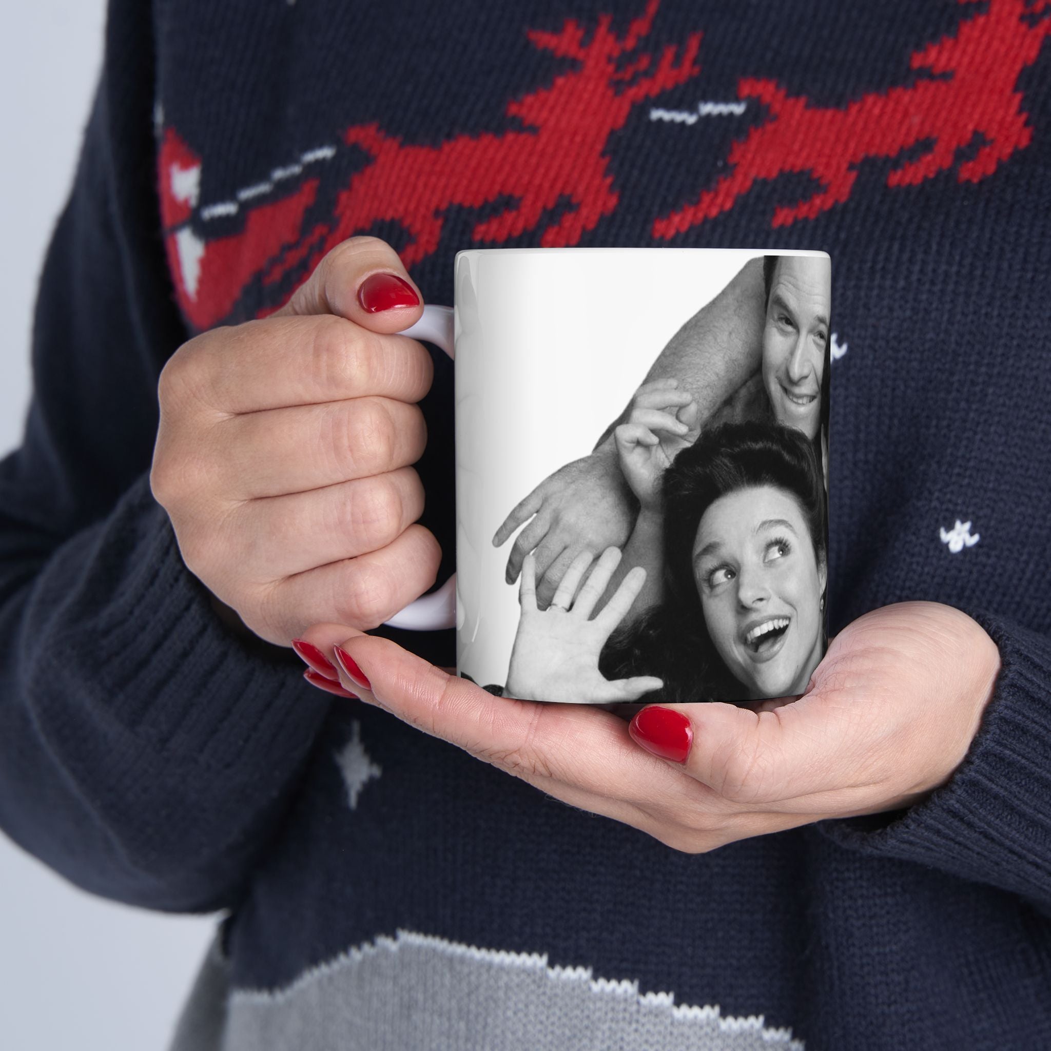 Seinfeld TV Show Cast 11oz Coffee Cup With Jerry, George, Elaine and Kramer