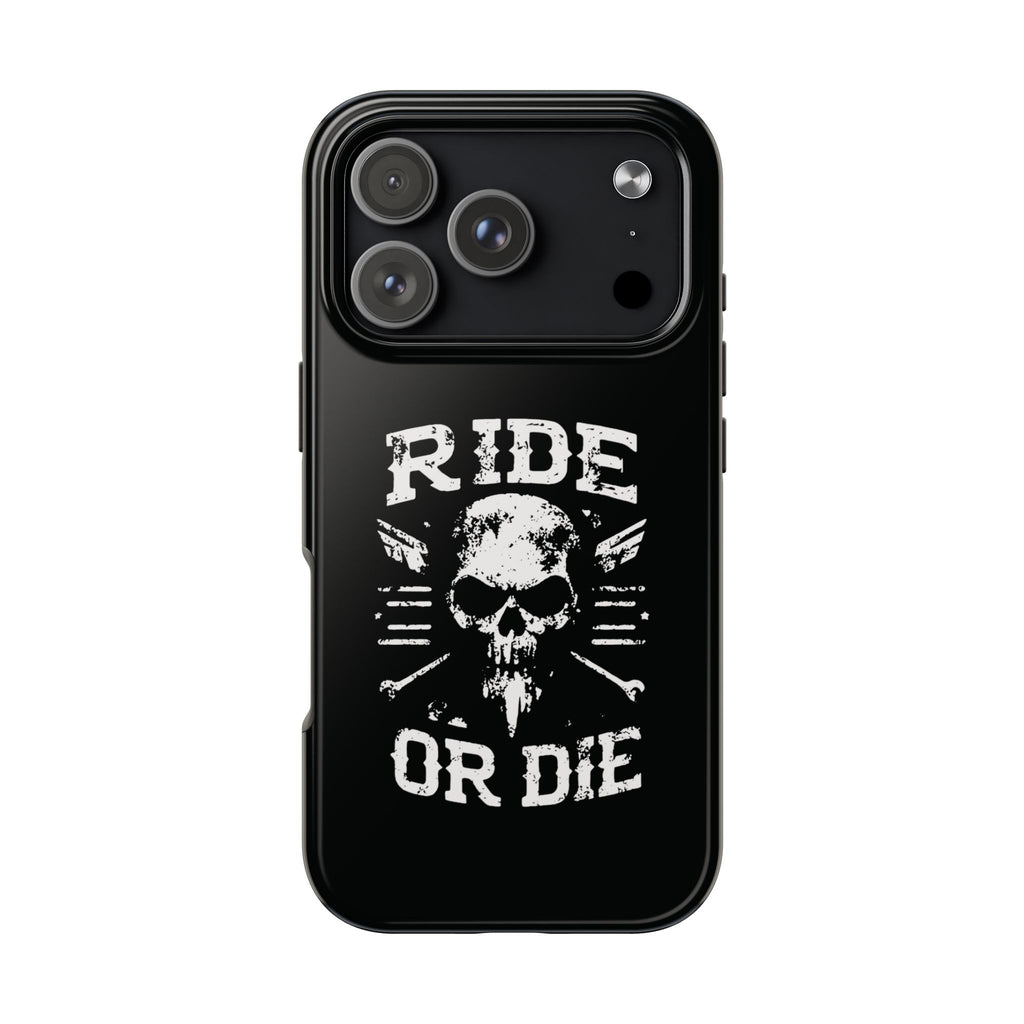 Ride or Die Skull Tough Phone Case | Biker Skull Graphic Phone Case