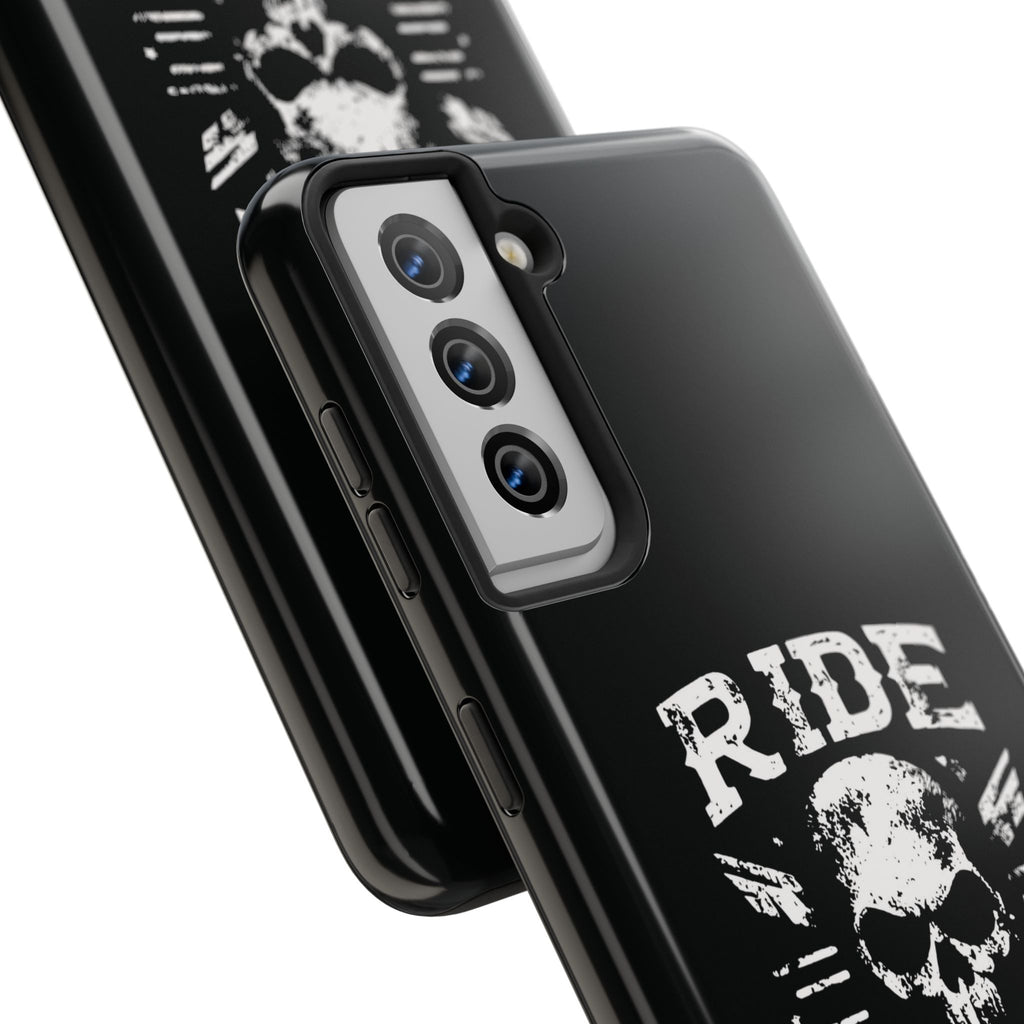 Ride or Die Skull Tough Phone Case | Biker Skull Graphic Phone Case