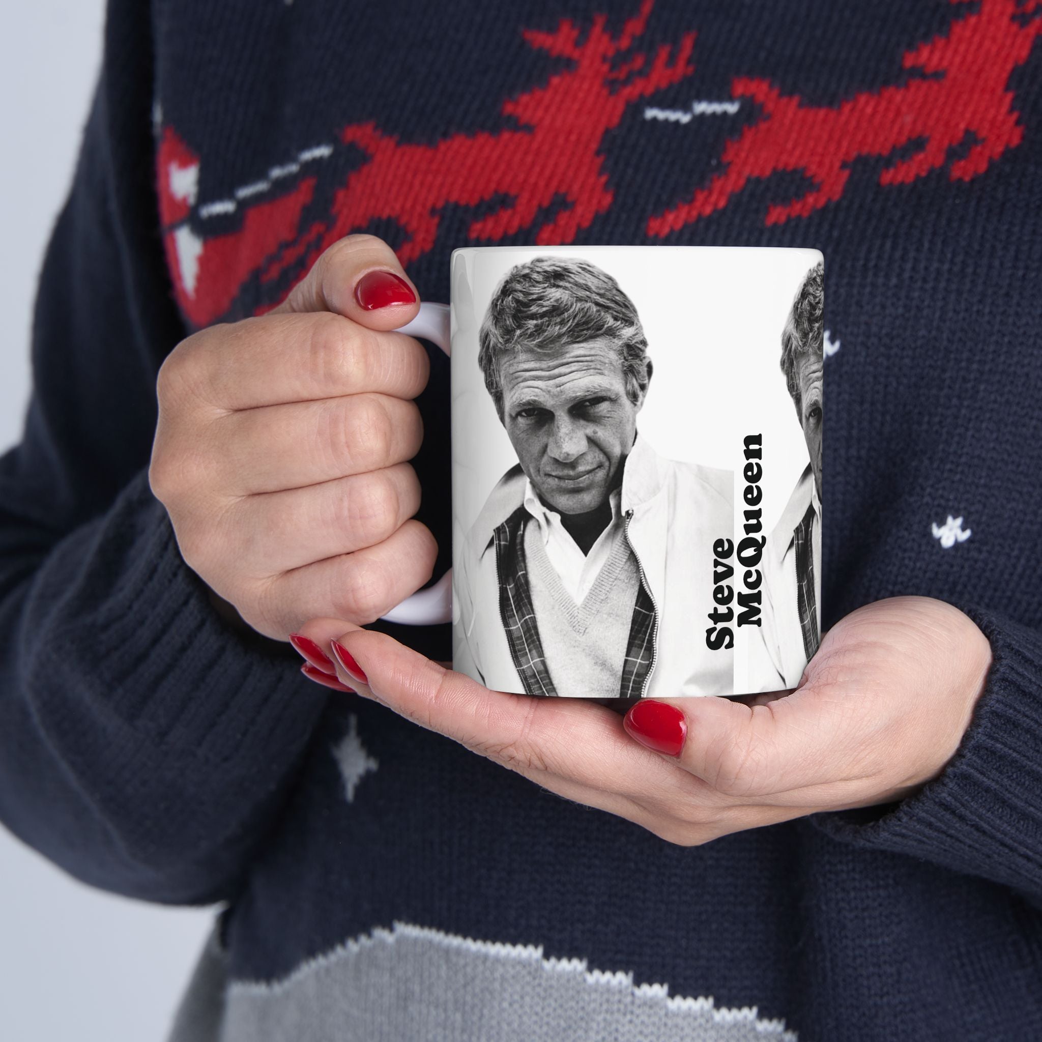 Steve McQueen Classic Hollywood Actor and Icon 11oz White Ceramic Coffee Mug