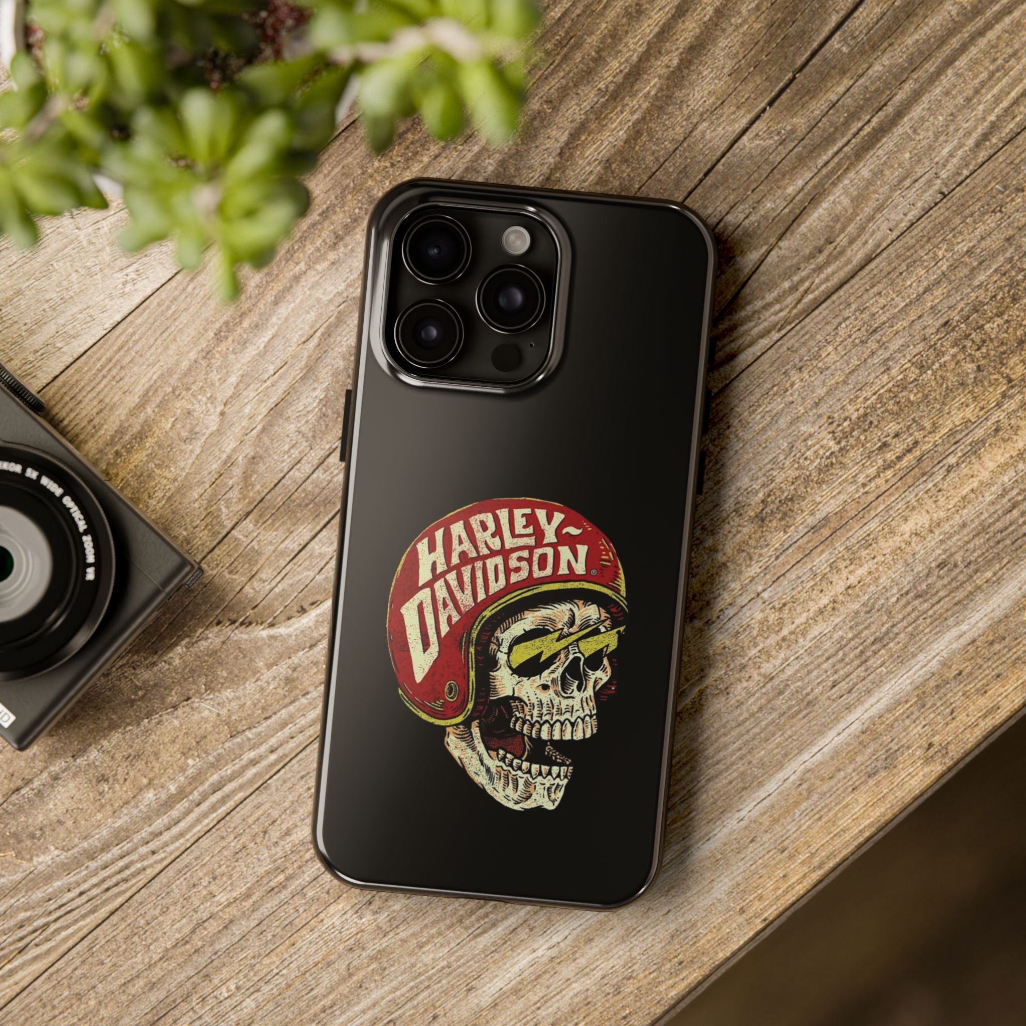 Skull Helmet Tough Phone Case | Vintage Motorcycle Biker Phone Case