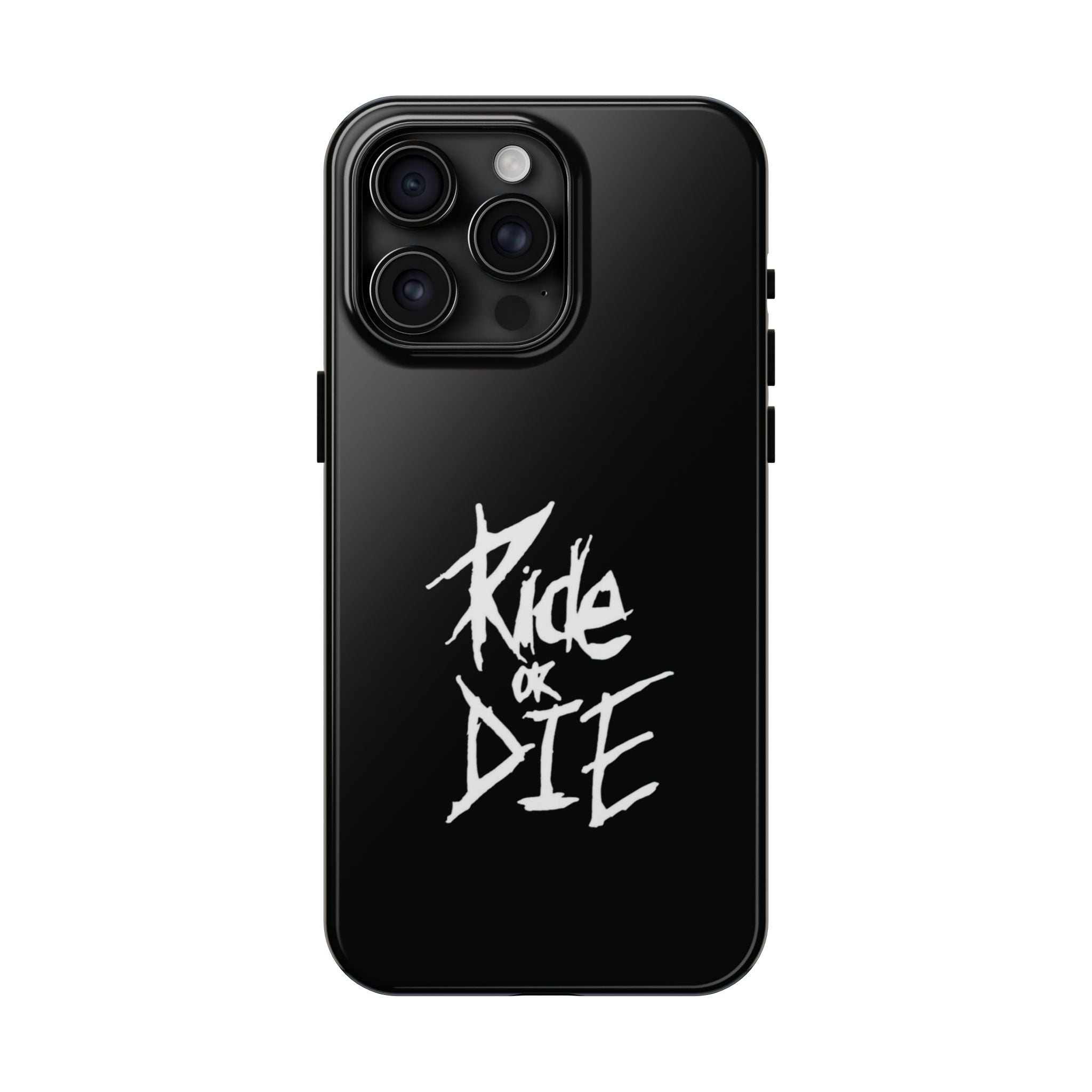Ride or Die Skull Tough Phone Case | Edgy Script Biker Style Phone Case