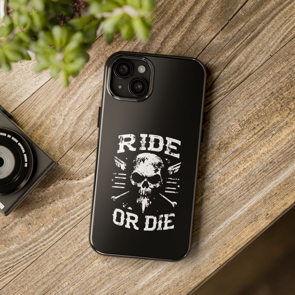 Ride or Die Skull Tough Phone Case | Biker Skull Graphic Phone Case