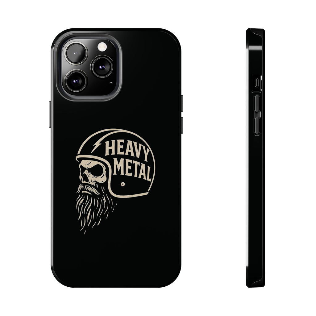 Heavy Metal Skull Tough Phone Case | Biker Helmet Skull Graphic Phone Case