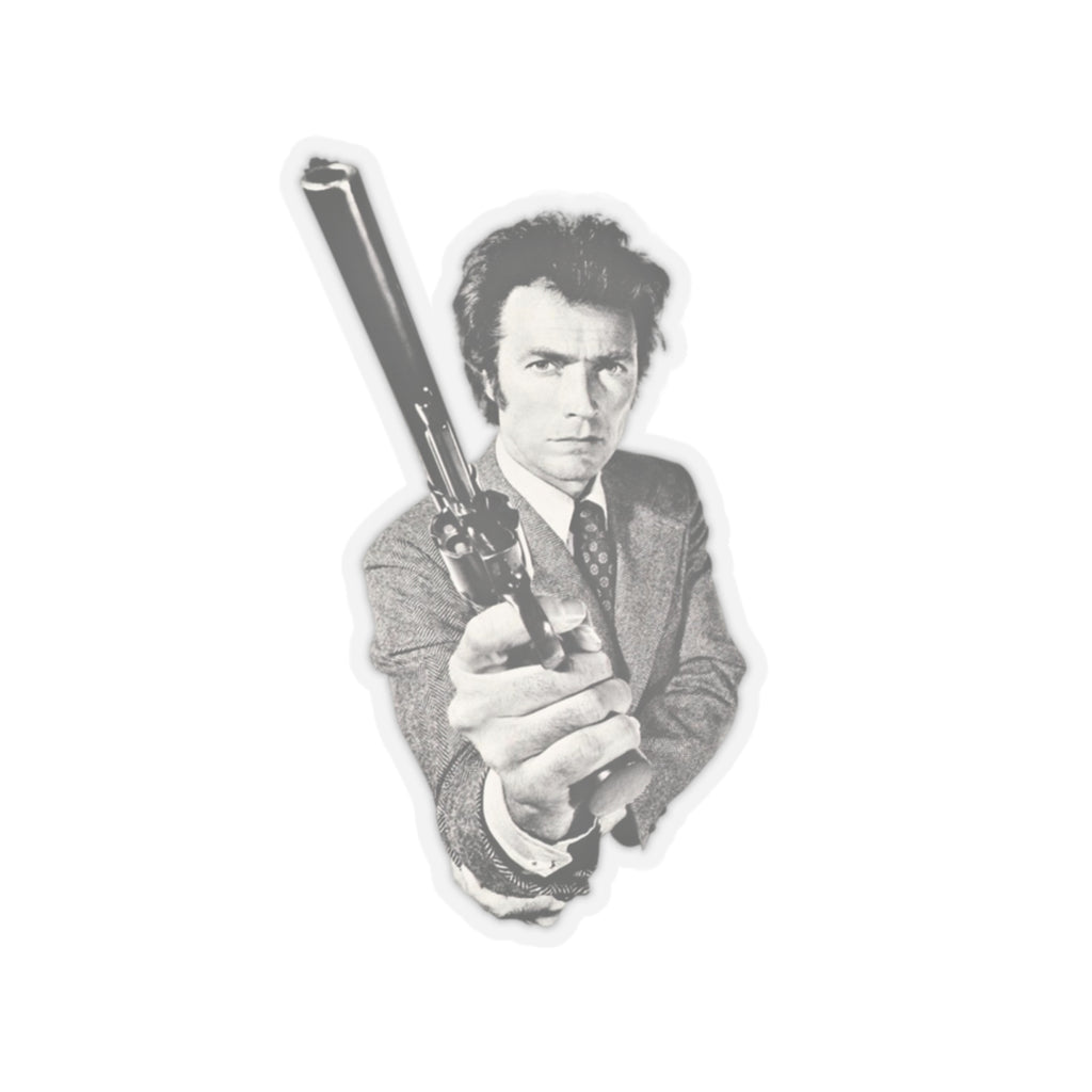 Clint Eastwood Dirty Harry Custom Sticker With Harry holding his 44 Magnum (4 Sizes)