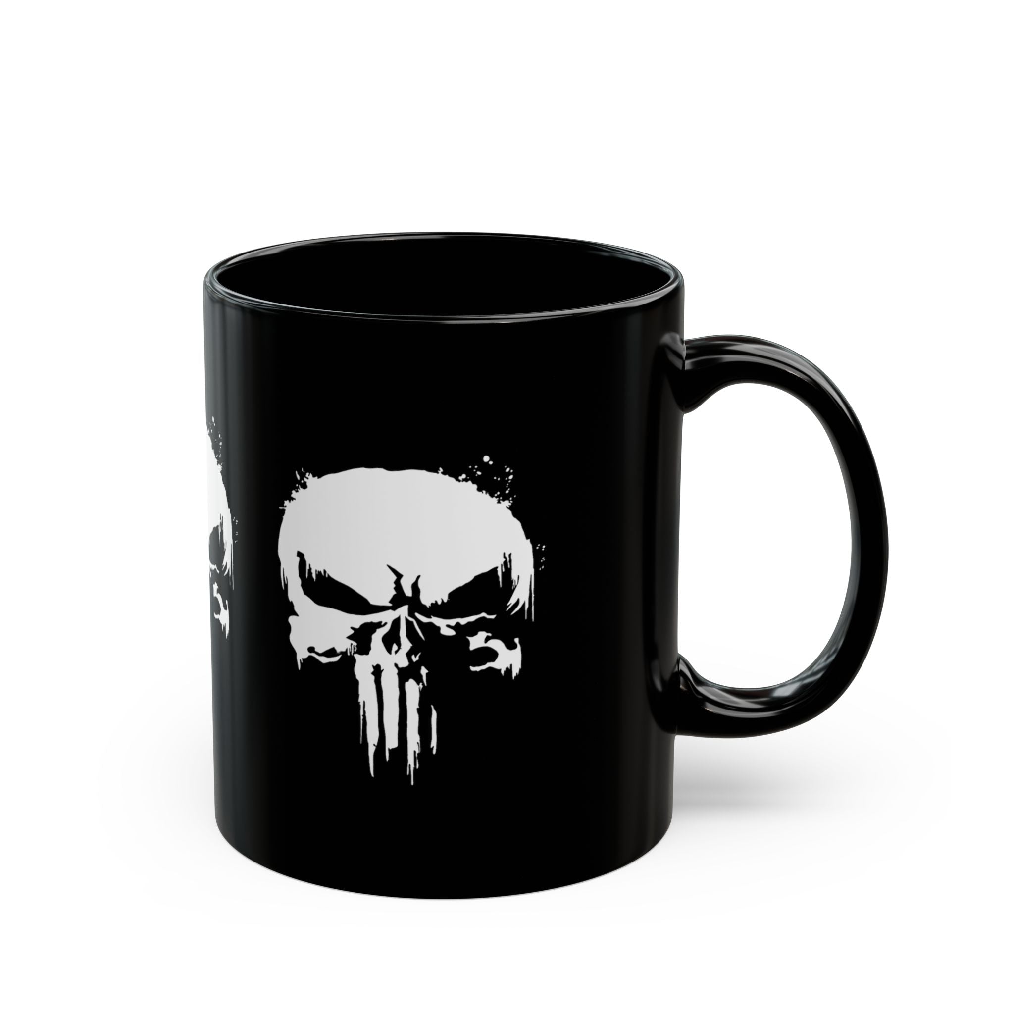 Punisher Skull 11oz Ceramic Coffee Black Mug | Gift for Comic Book Fans