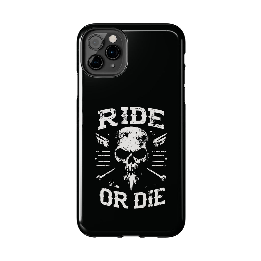 Ride or Die Skull Tough Phone Case | Biker Skull Graphic Phone Case