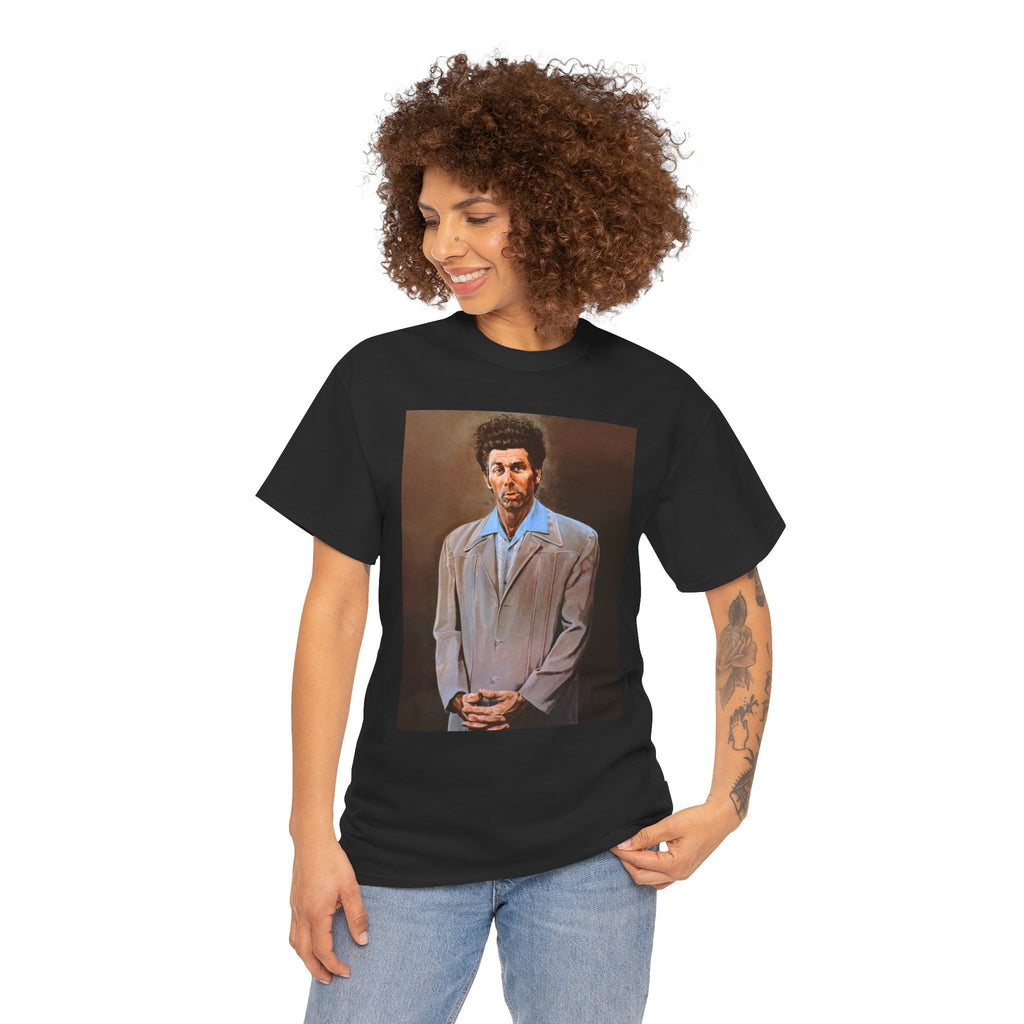Seinfeld Cosmo Kramer the beloved character T-Shirt with his pained protrait artwork (2 Colors)