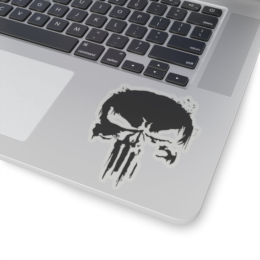 Punisher Skull Comic Style Stickers in Black and White (4 Sizes)