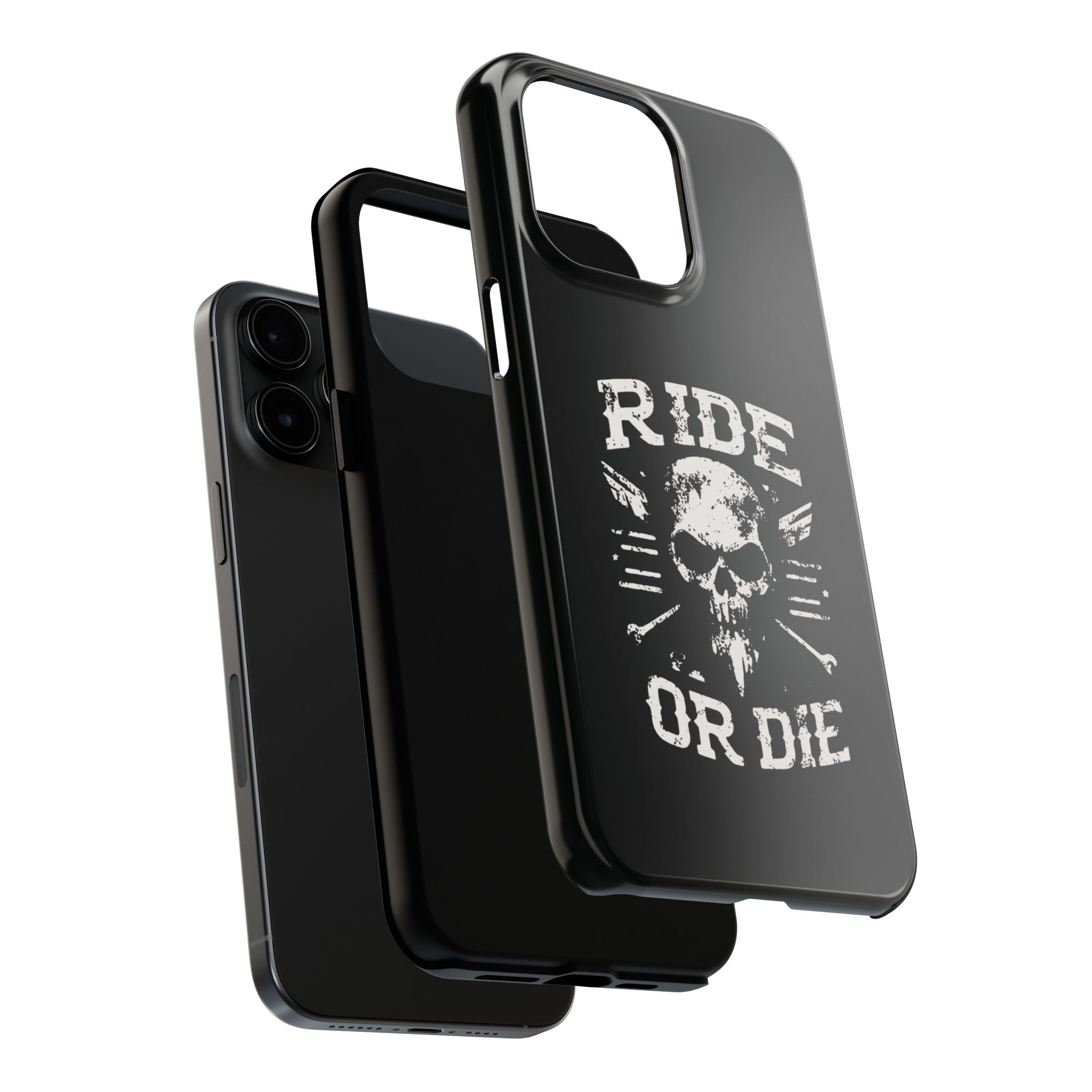 Ride or Die Skull Tough Phone Case | Biker Skull Graphic Phone Case