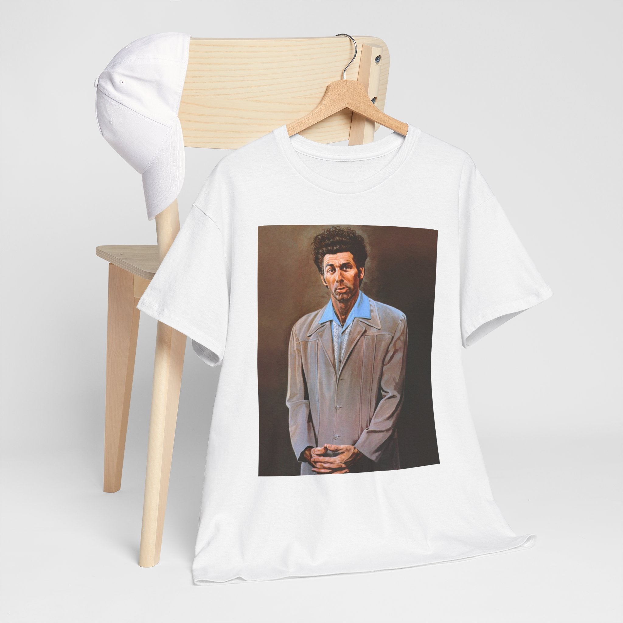 Seinfeld Cosmo Kramer the beloved character T-Shirt with his pained protrait artwork (2 Colors)