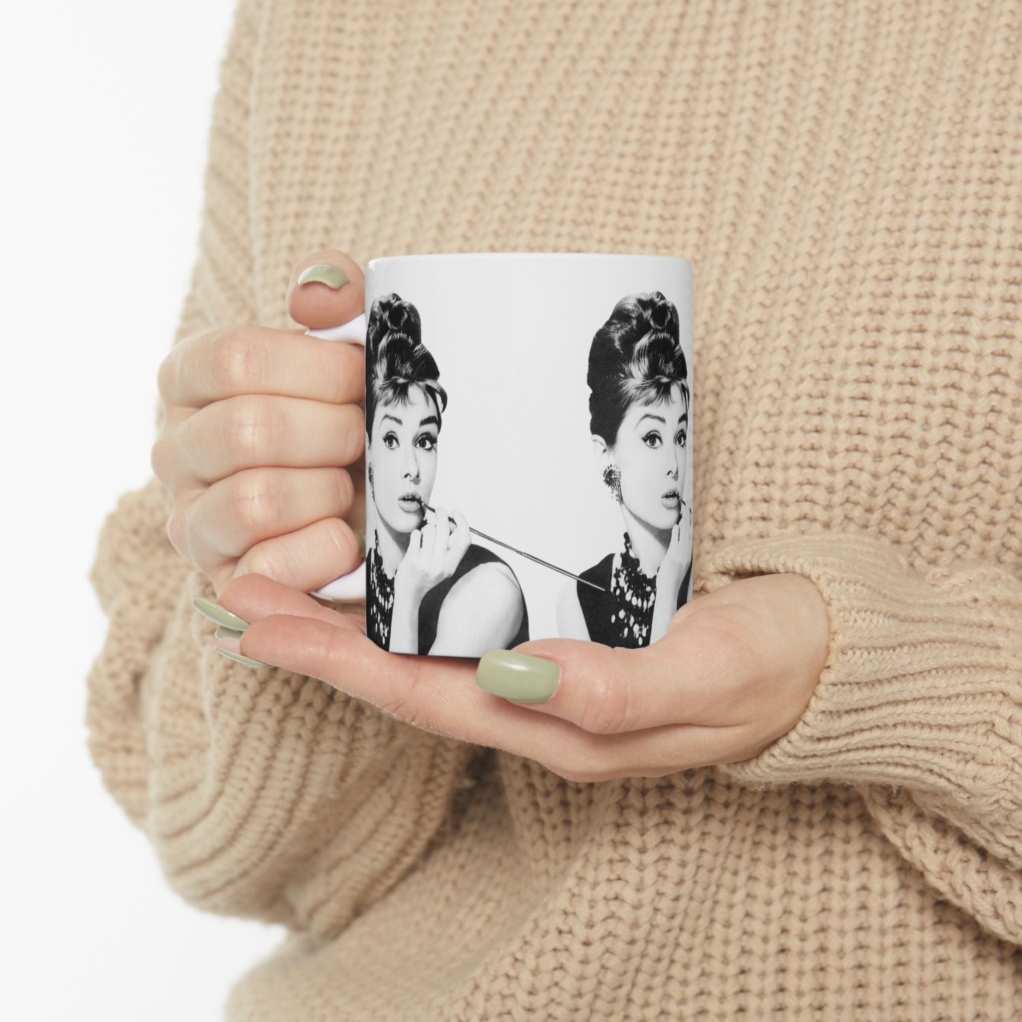 Audrey Hepburn Classic Movie 11oz Coffee Mug | Vintage Hollywood Retro Glam