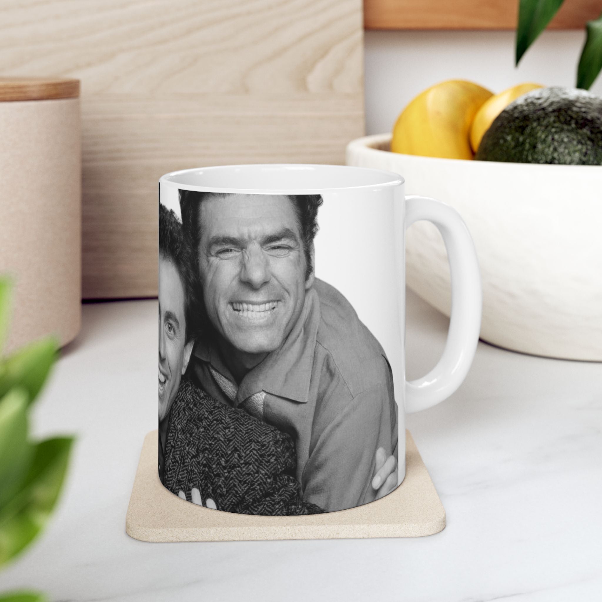 Seinfeld TV Show Cast 11oz Coffee Cup With Jerry, George, Elaine and Kramer