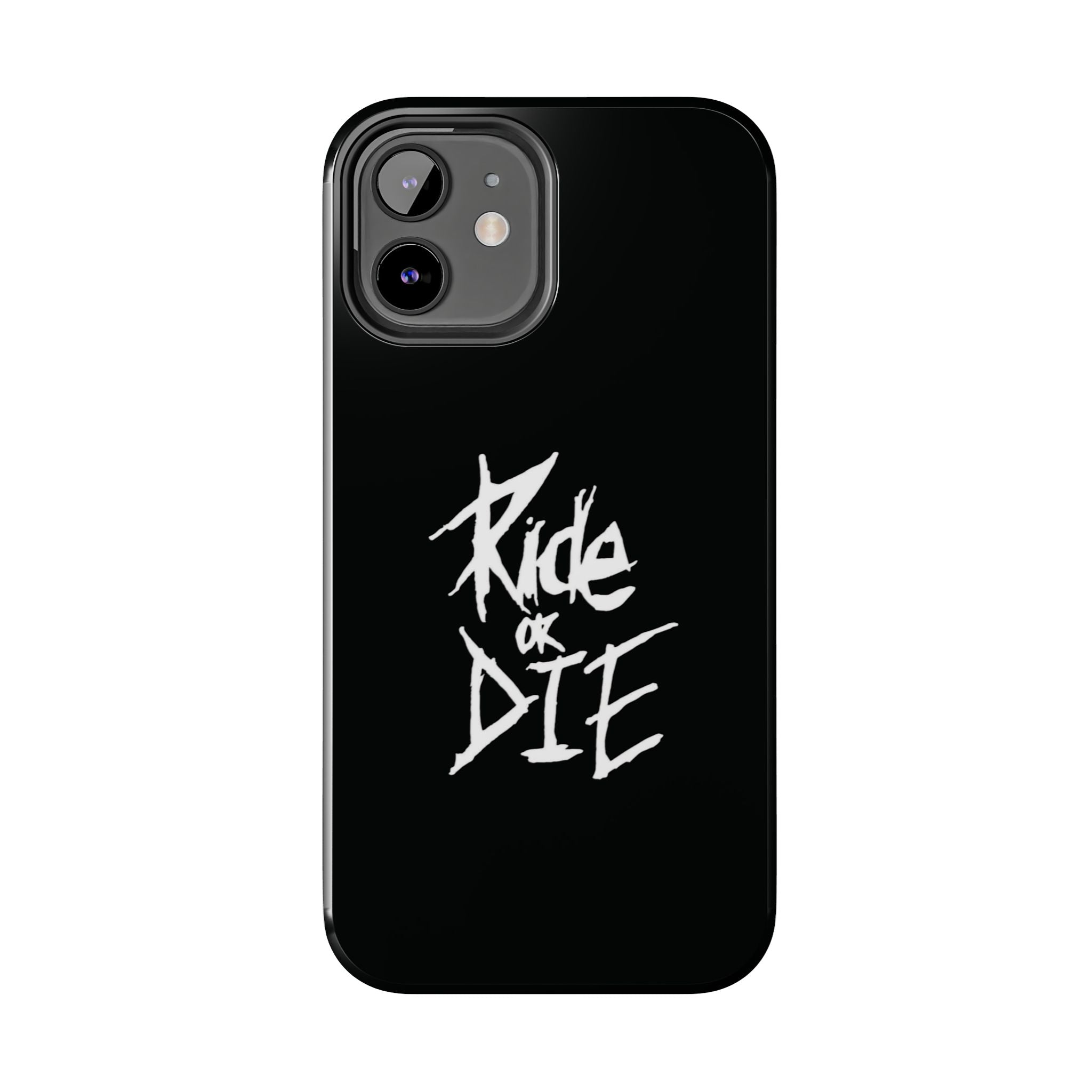 Ride or Die Skull Tough Phone Case | Edgy Script Biker Style Phone Case